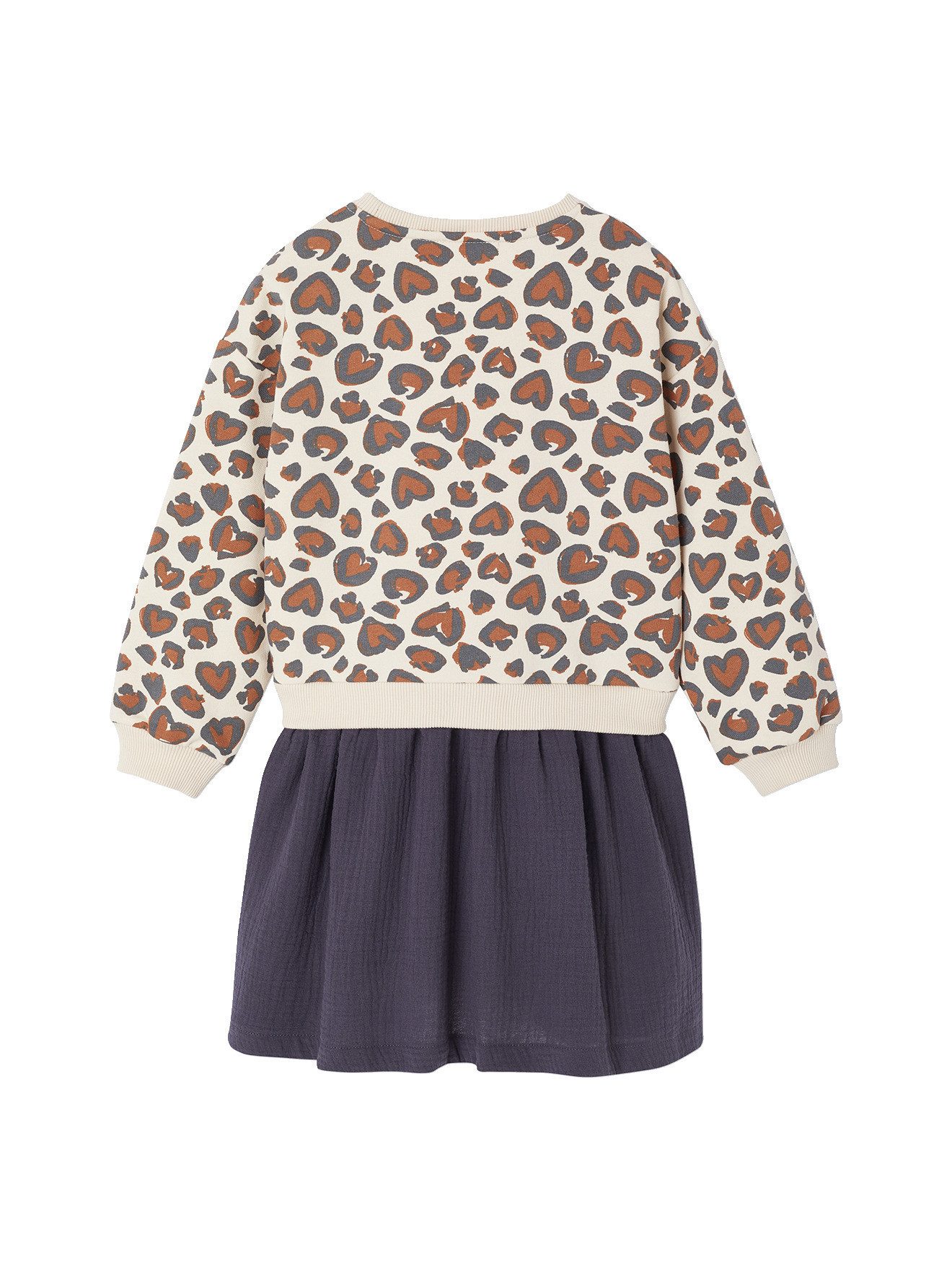 vertbaudet Minikleid Mädchen Kleid mit bedrucktem Oberteil