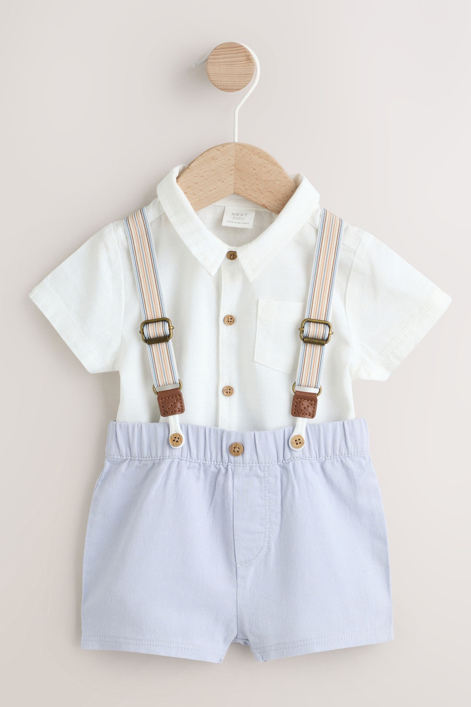 Next Hemd & Hose 3-tlg Baby-Set: Hemd-Body, Shorts, Hosenträger (3-tlg)