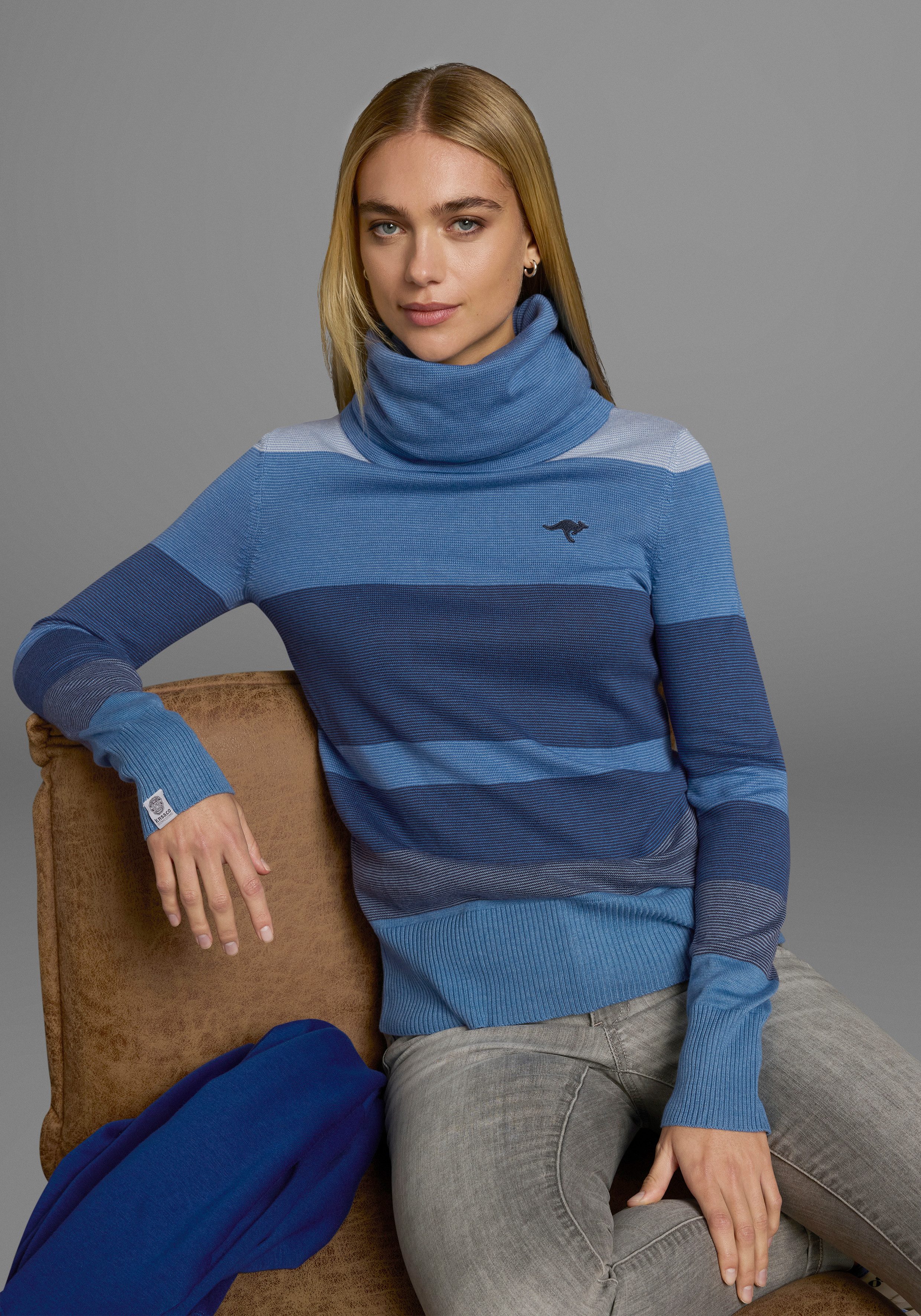 KangaROOS Rollkragenpullover gestreift mit hohem Stehkragen günstig online kaufen
