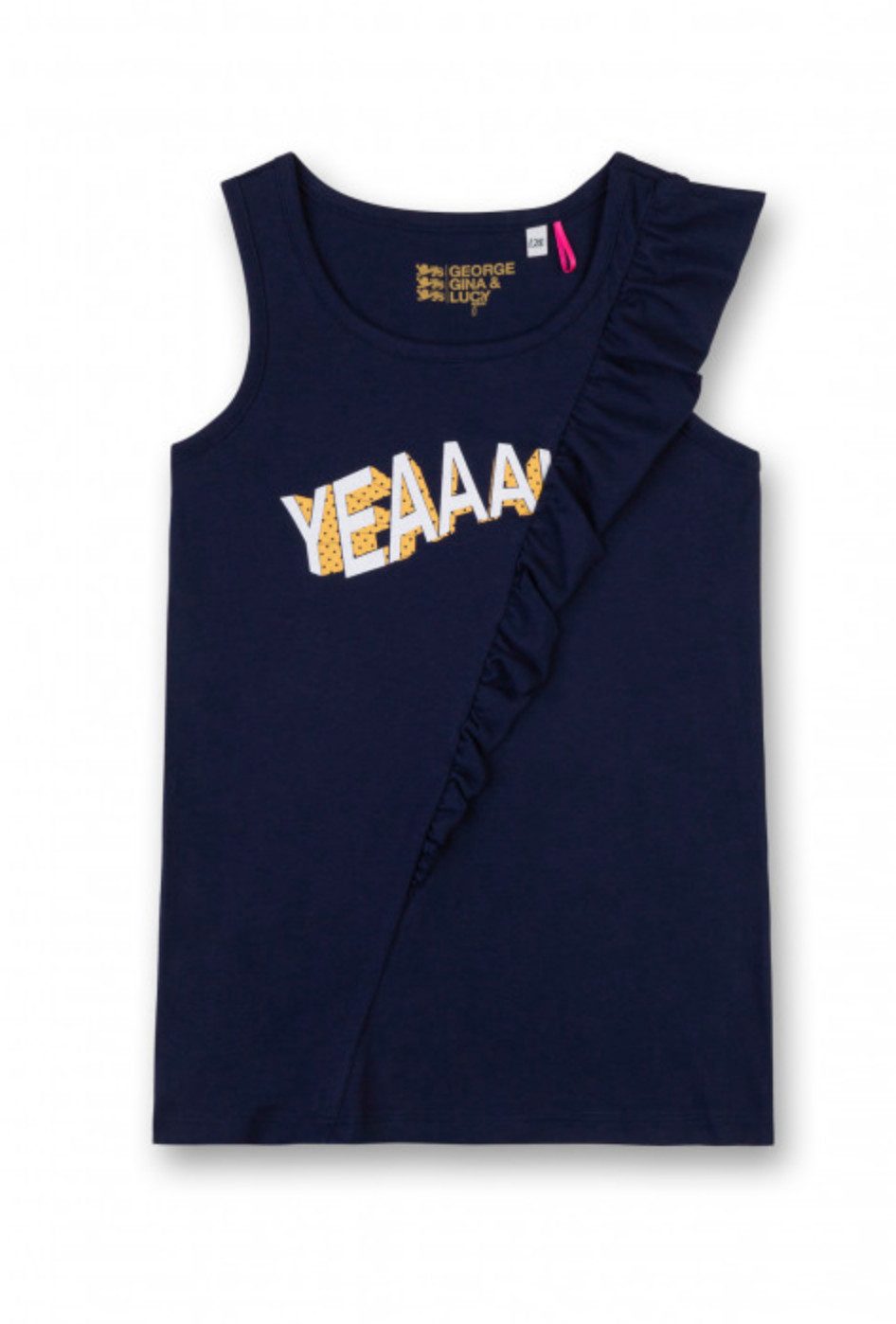 George Gina & Lucy Tanktop Mädchen Top ärmellos mit Rüschen – Baumwoll Tanktop mit Print