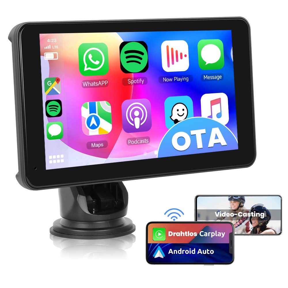 7-Zoll Wireless CarPlay Android Auto Smart Screen Player GPS Navi Navigationsgerät