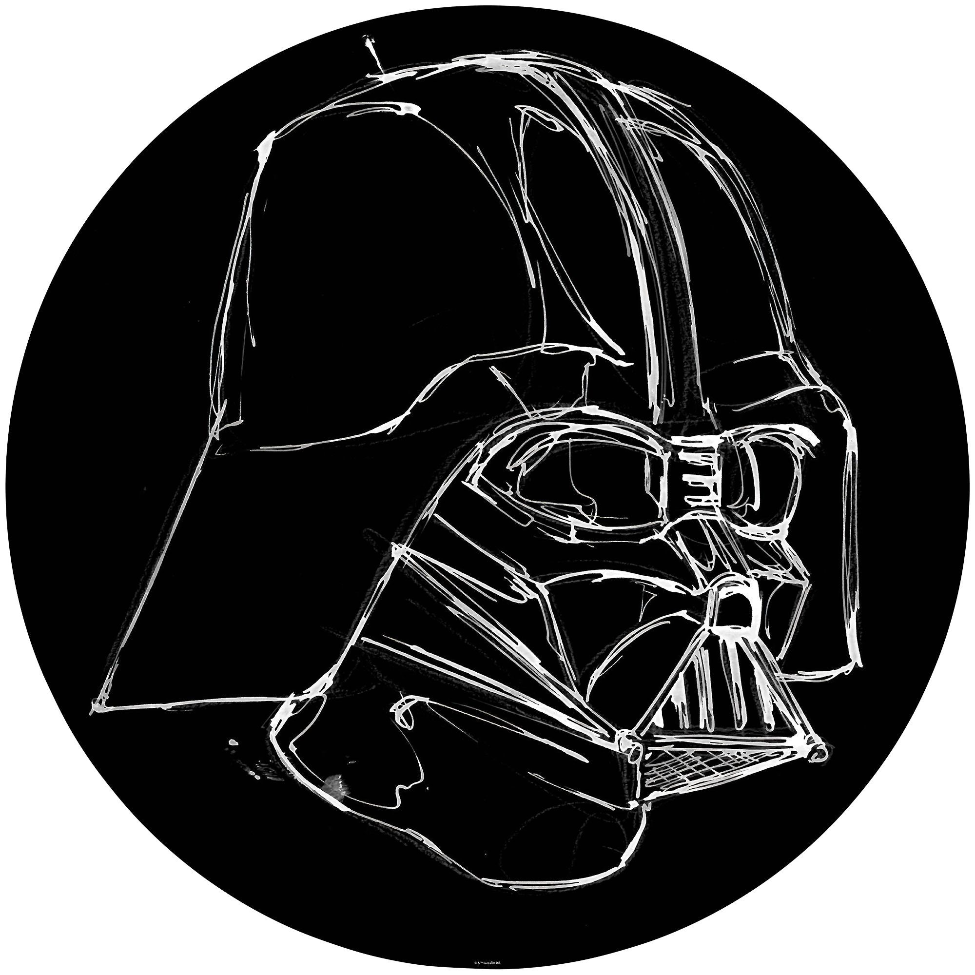 Komar Fototapete »Star Wars Ink Vader«, glatt, bedruckt, Comic, Retro, mehrfarbig, BxH: 128x128 cm, selbstklebend-Otto