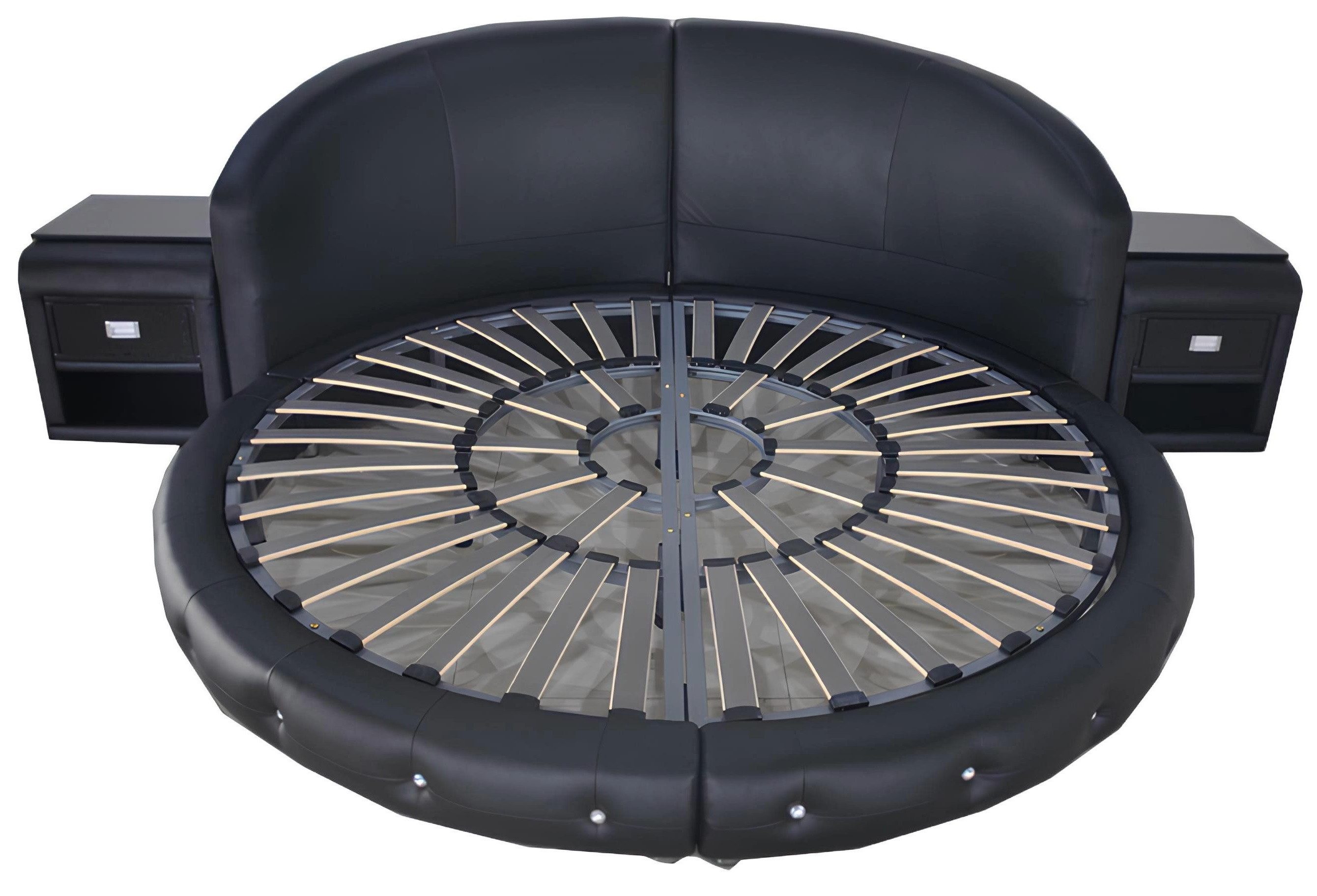 JVmoebel Rundbett Rund Luxus Leder Design Polsterbetten Doppel Modernes Rundes Bett (Bett "LB8844), Made in Europa