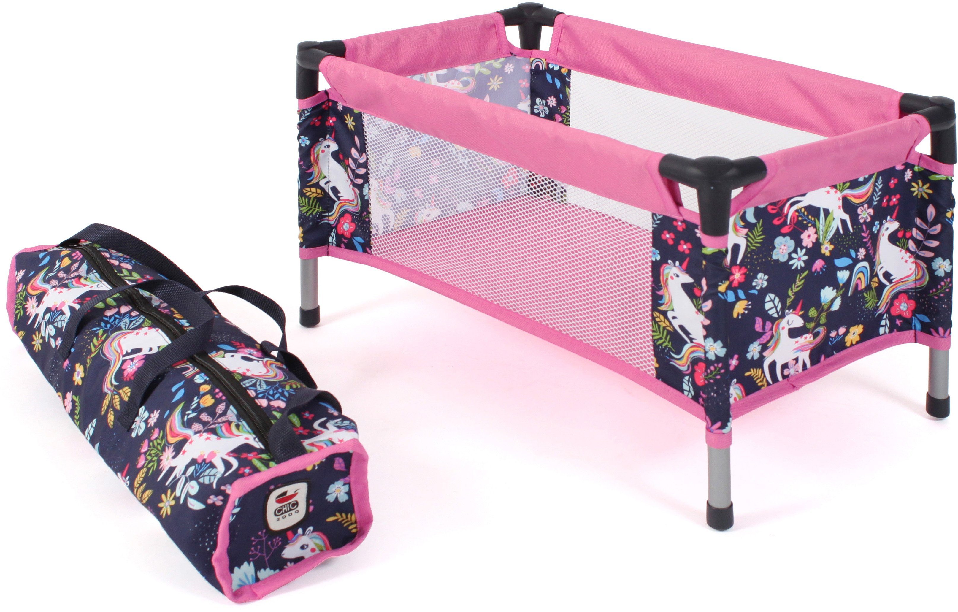 CHIC2000 Puppenbett Puppen-Reisebett, Einhorn, mit Tragetasche günstig online kaufen