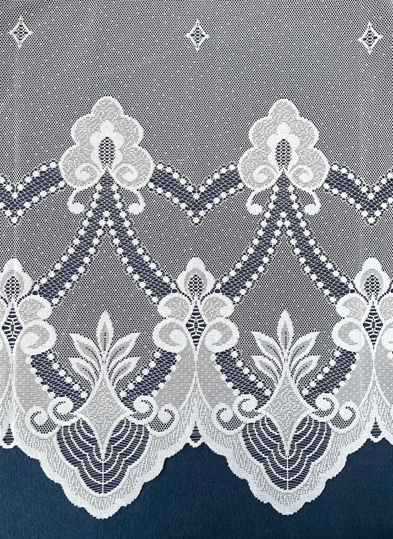 Weckbrodt Gardine Weimar (1 St), Kräuselband, halbtransparent, Jacquard, Jacquard, Bogenstore, floral, Halbtransparent, Sockel, Bordüre, Store