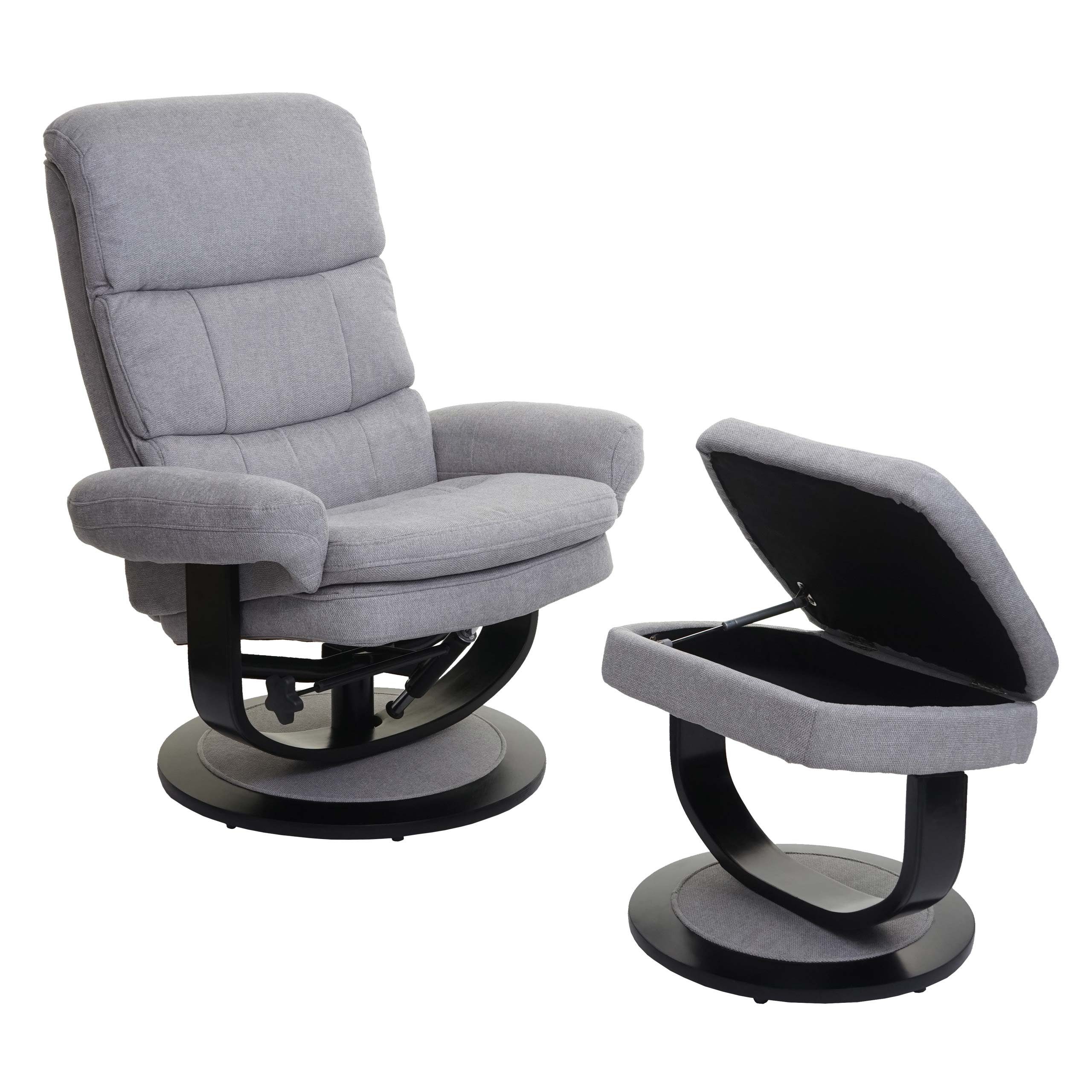 MCW Relaxsessel MCW-C16, 360° drehbar, Extradicke weiche Polsterung, Staufach für Fernbedienung