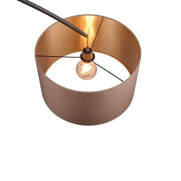 TRIO Leuchten Bogenlampe Mansur, ohne Leuchtmittel, Stoffschirm in Grau oder Taupe, große Ausladung von 2 Metern, E27