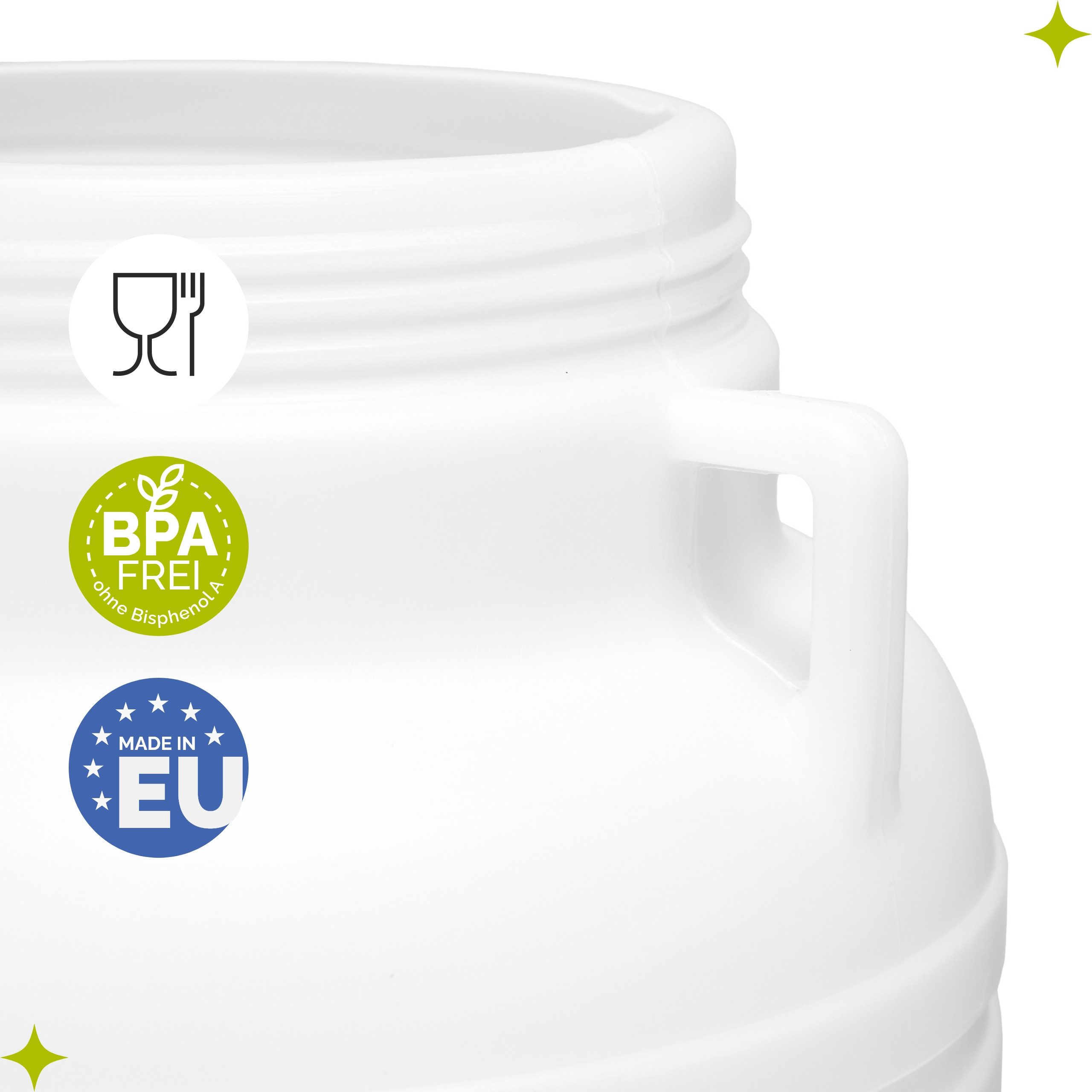 Garronda Regentonne Set 10 Liter Futtertonne BPA-frei Universalfass mit Deckel GD-0120, 10 l, (3-tlg), BPA-Frei – Bild 5 von 5