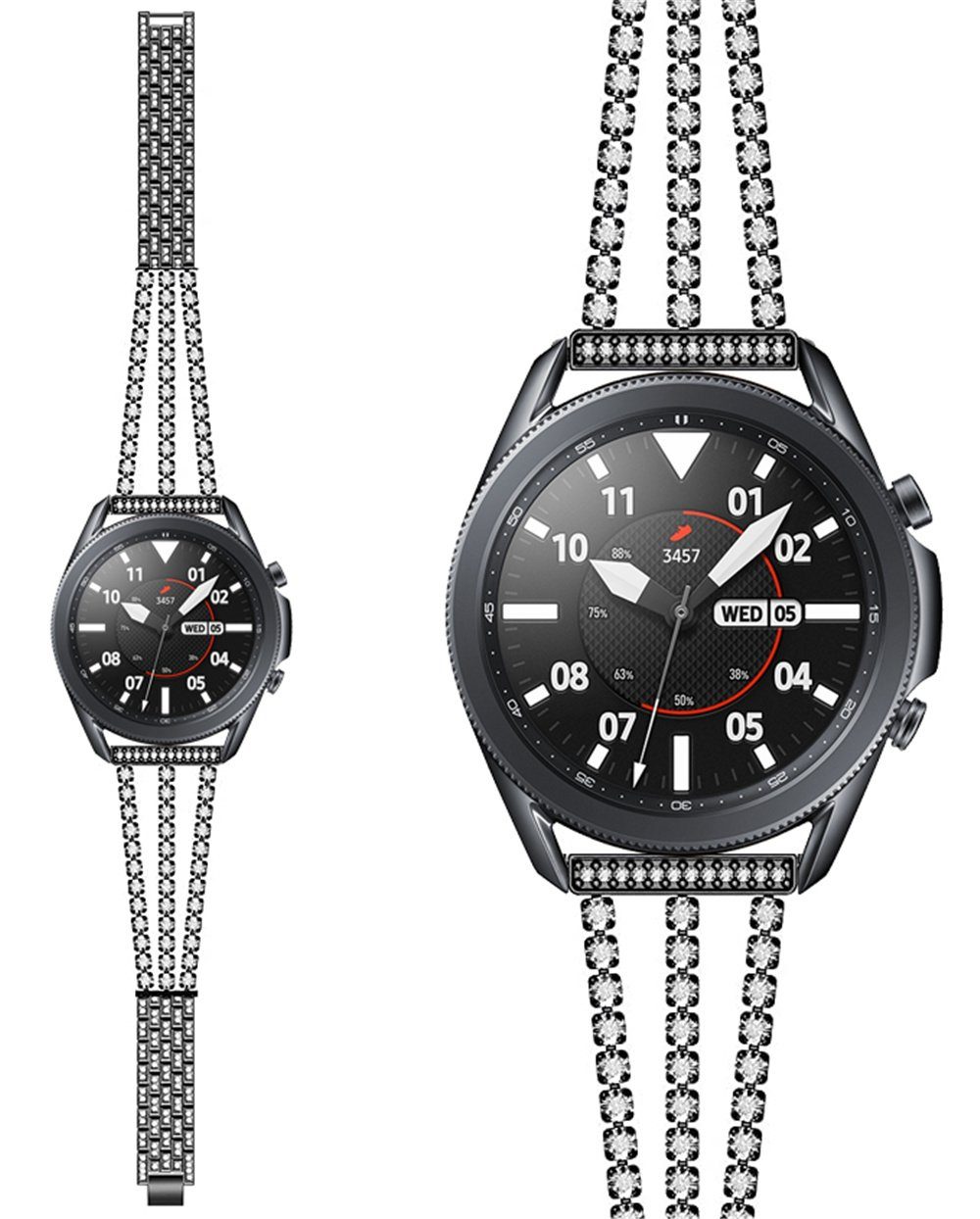 Kompatibel mm 2 Active 40 Schwarz Uhrenarmband Smartwatch-Armband mit Samsung 44 ELEKIN Galaxy mm