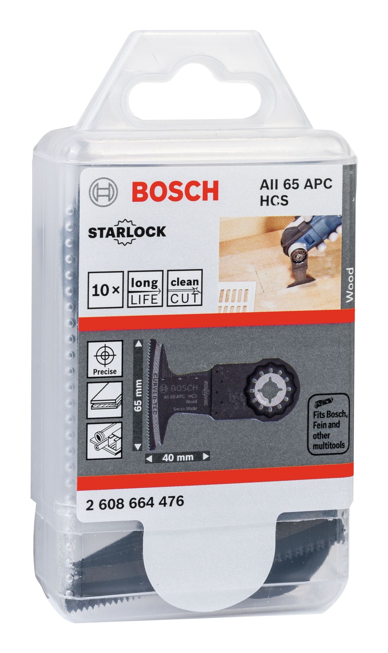 BOSCH mm - APC (10 - 65 Stück), Tauchsägeblatt HCS 10er-Pack x 40 AII 65 Wood