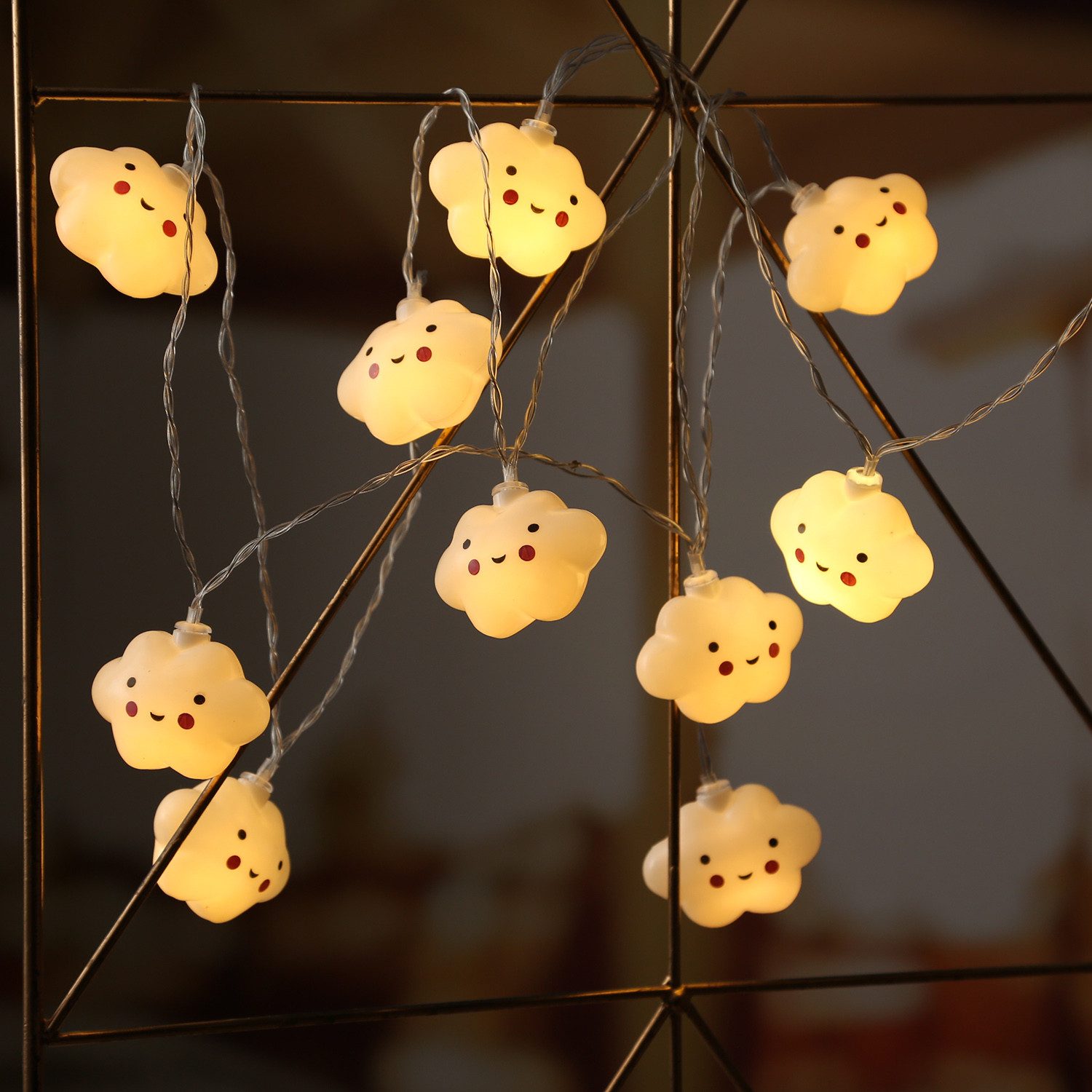 MARELIDA LED-Lichterkette niedliche lächelnde Wolken Kinderzimmer günstig online kaufen