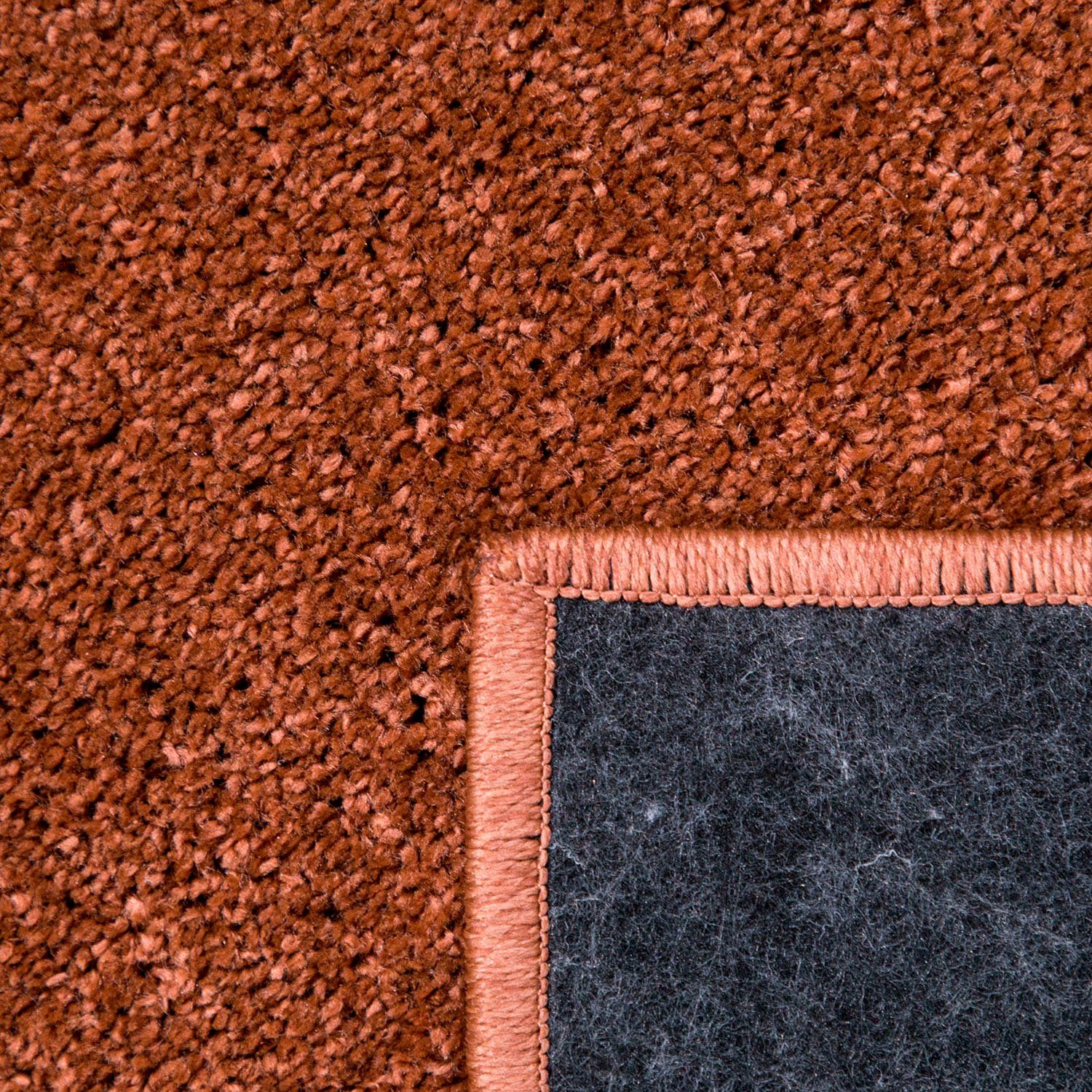 Paco Home Teppich Porto 890, rund, Höhe: 13 mm, Kurzflor, Uni-Farben, ideal im Wohnzimmer & Schlafzimmer