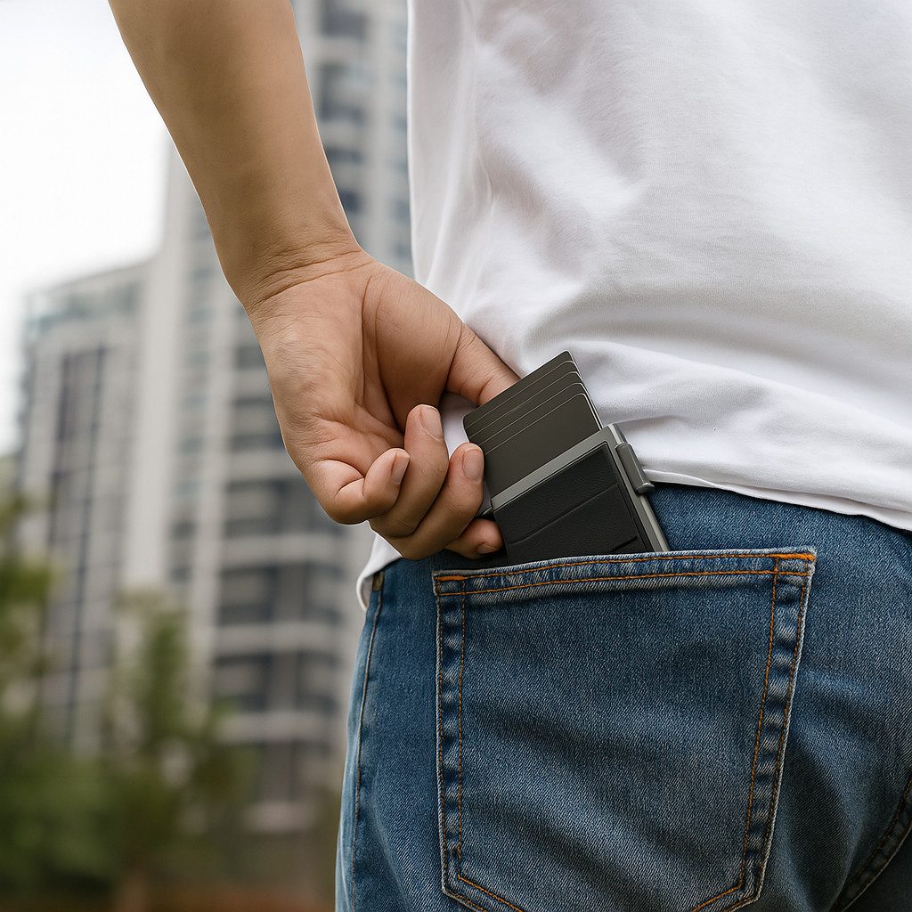 Alpha Electronics Mini Geldbörse Mini Geldbörse Smart wallet (Sonderangebot, Platz für 10 Karten), mit RFID-Schutz, Slim Wallet