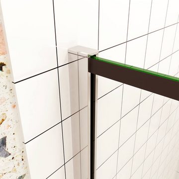 duschspa Duschwand 190cm 6mm ESG Walk in Dusche Trennwand mit Milchstreifen Glaswand, Einscheibensicherheitsglas, Sicherheitsglas, (Set), Glas, Nano Glas