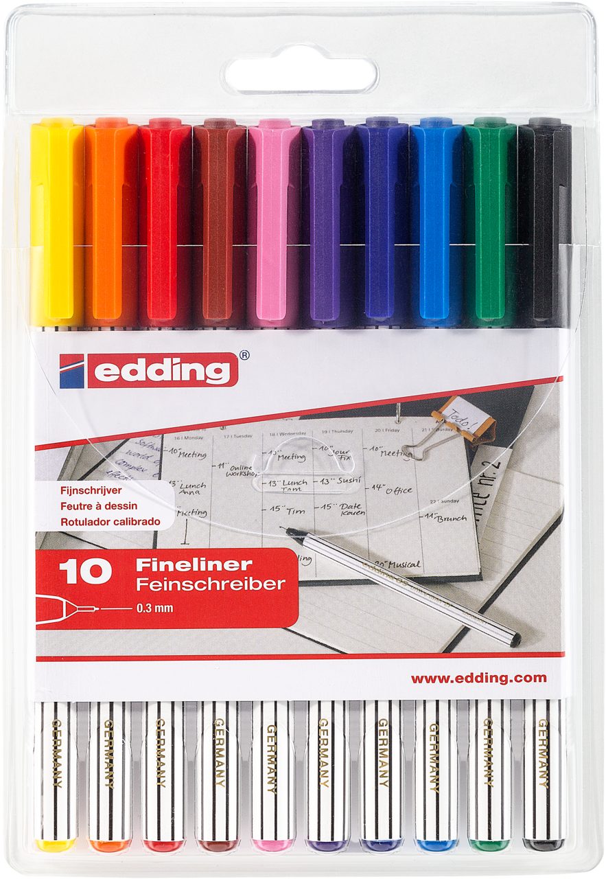 edding Fineliner edding 89 Office Fineliner EF sortiert (10er Set)