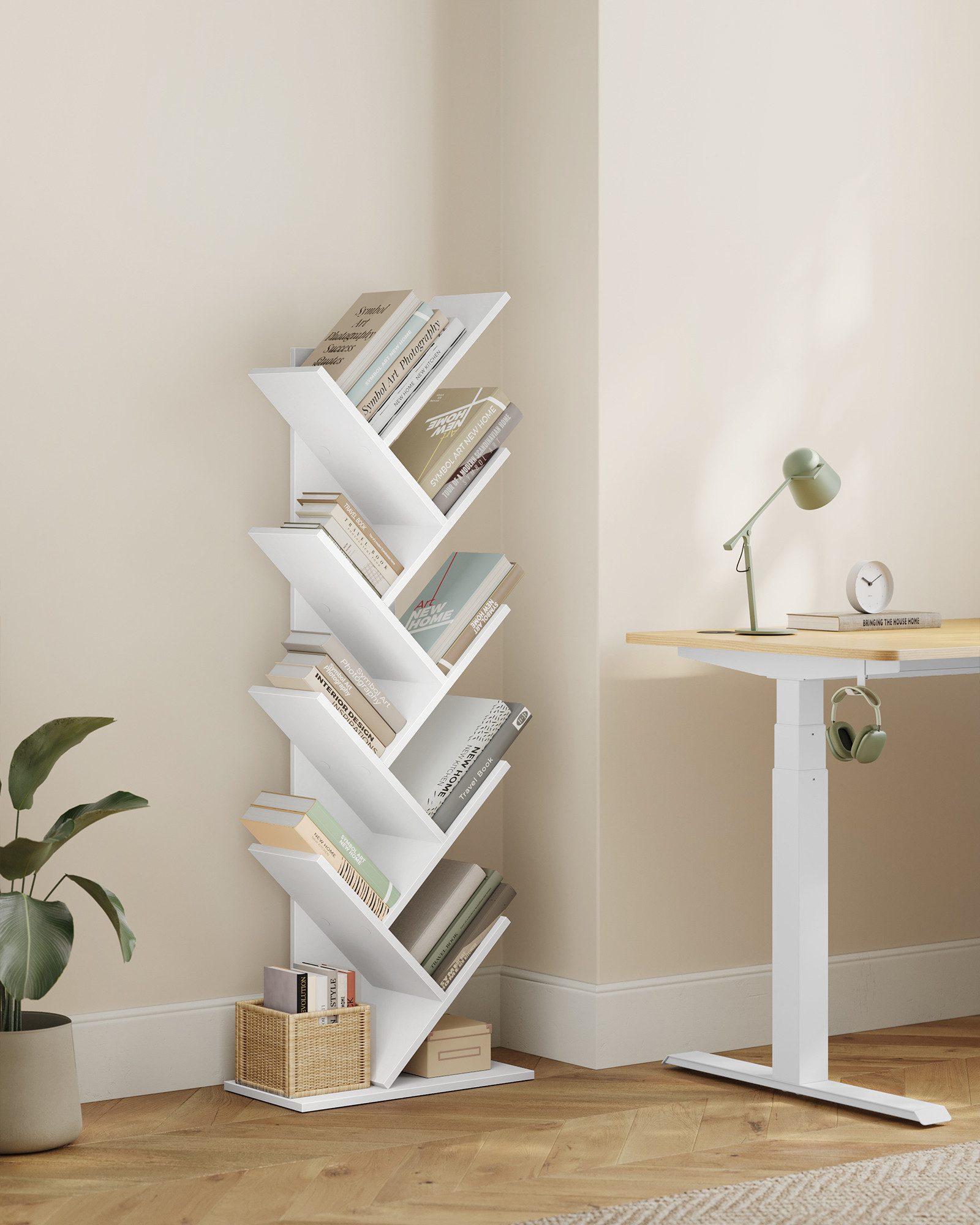 VASAGLE Bücherregal, Baumform, Standregal 9 Ebenen, günstig online kaufen