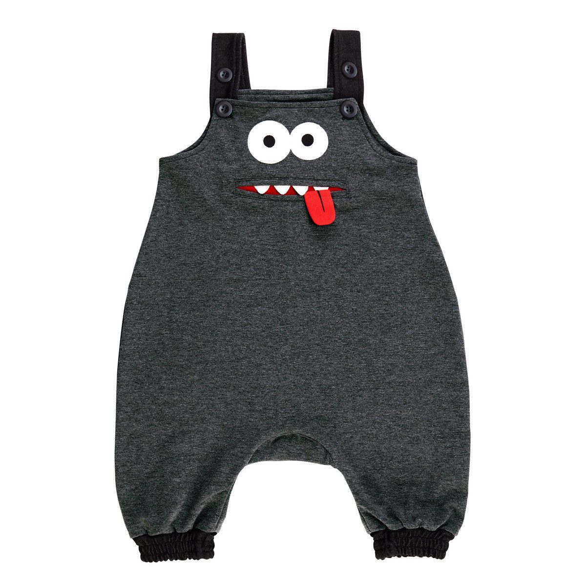 Denokids Latzhose Funny Face Jungen (1-tlg) Hose, Latz, Trägerhose, Overall, Jumpsuit