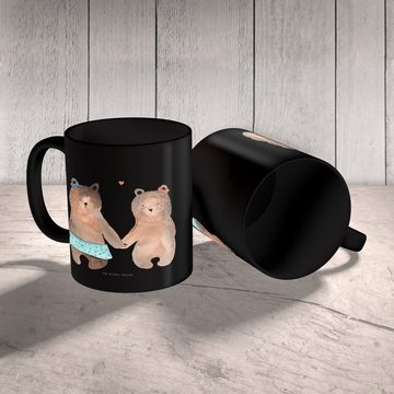 Mr. & Mrs. Panda Tasse Bär Freundin - Schwarz - Geschenk, Kaffeetasse, Becher, Teebecher, Bä, Keramik Schwarz, Einzigartiges Botschaft