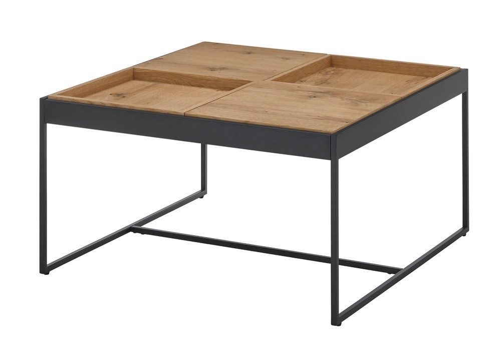 MCA furniture Couchtisch Couchtisch Larkana, 83x45, Eiche / schwarz (no-Set), Breite 83 cm, Tischplatte aus Holz