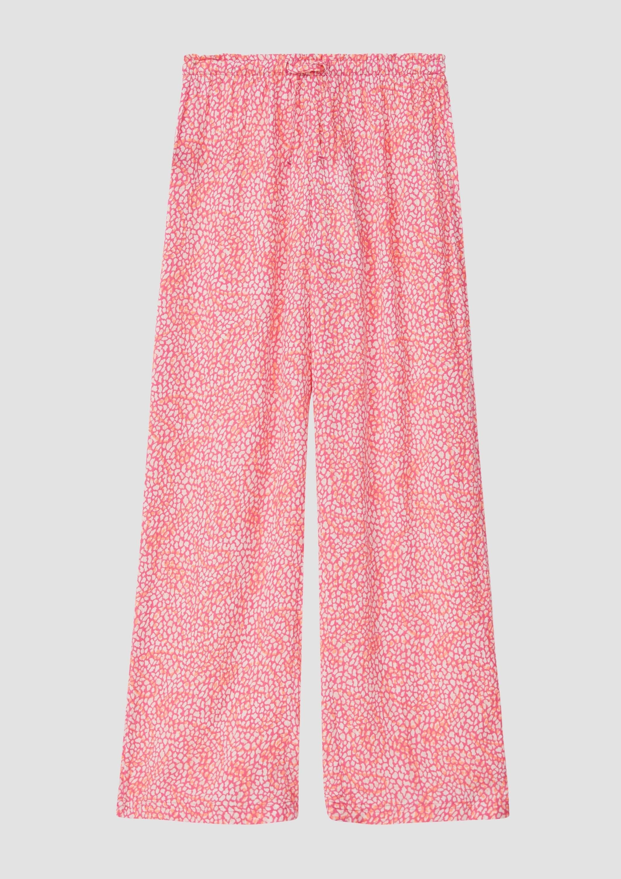 s.Oliver Chinos Hose WIDE LEG Wide-Leg-Hose aus crinkled Viskose