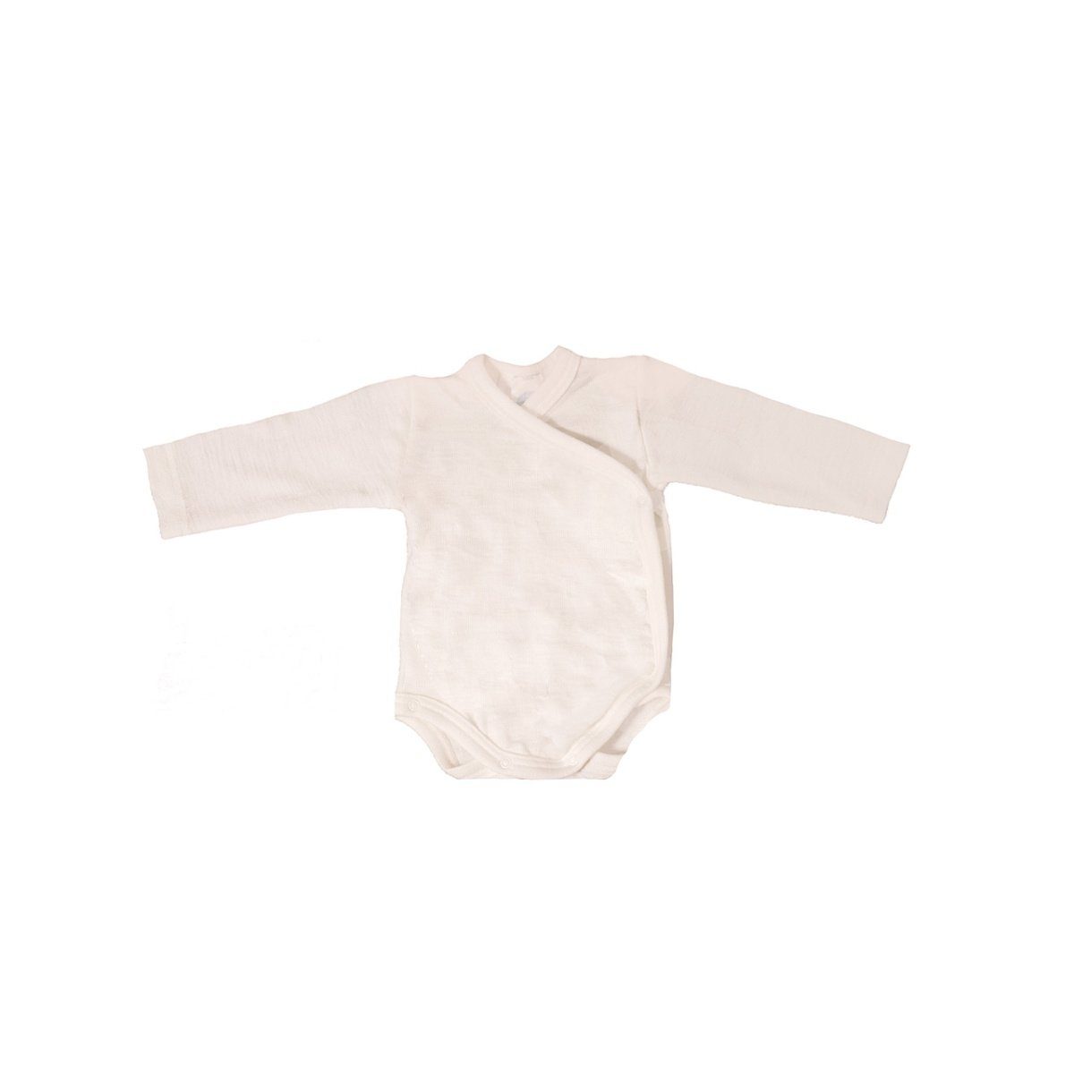 Cosilana Langarmwickelbody (1-tlg) Langarm Baby-Wickelbody aus Bio Schurwolle / Seide