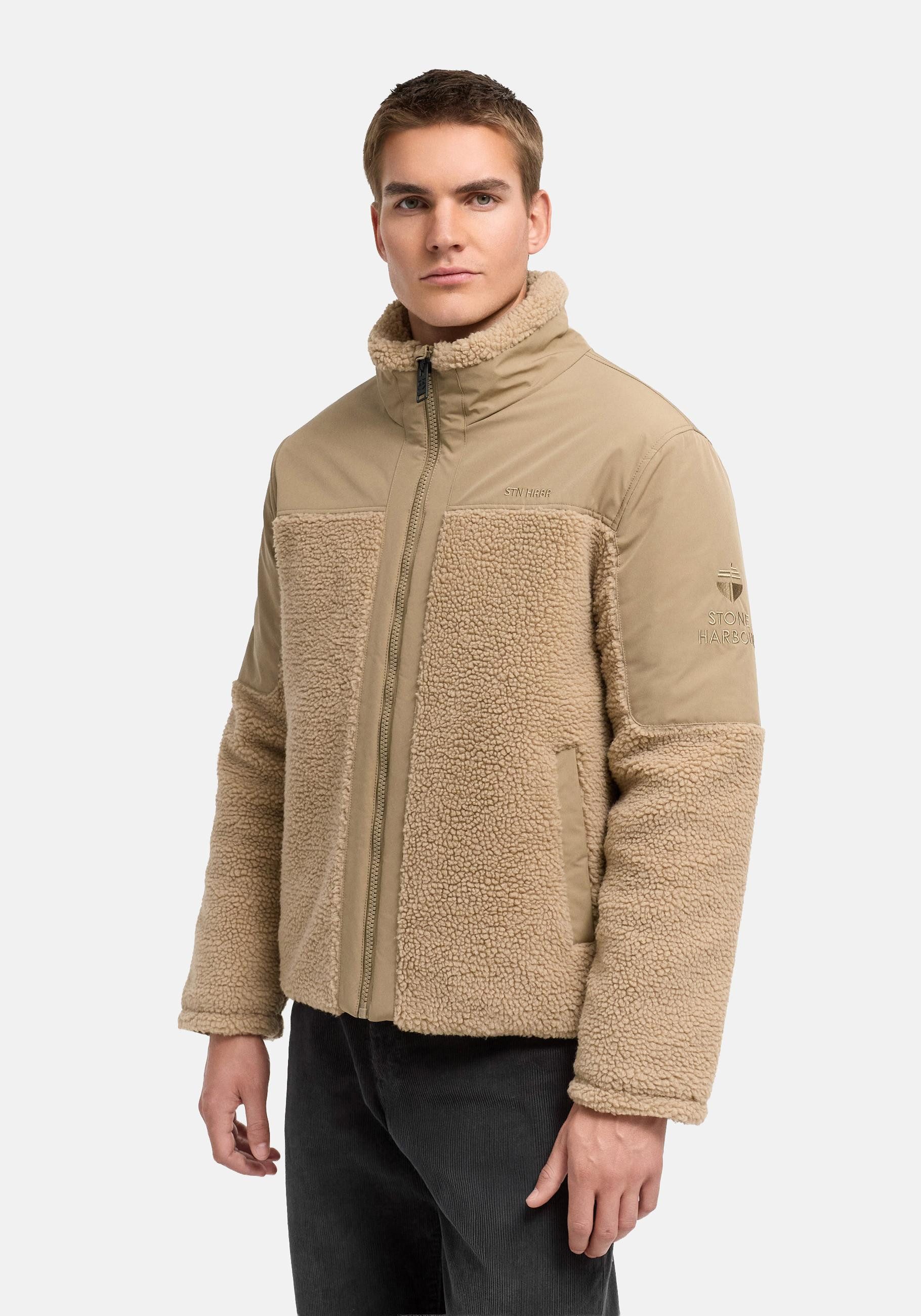 Stone Harbour Plüschjacke Riveen XX Warme Winterjacke mit Teddyfleece Materialmix