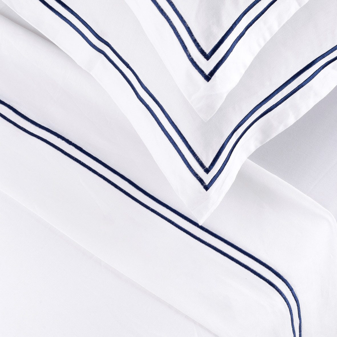Pure cottom Bettwäsche Baumwoll-Satin Bettwäsche dunkelblau/weiß, Baumwoll-Satin, verschiedene Größen – Bild 5 von 5