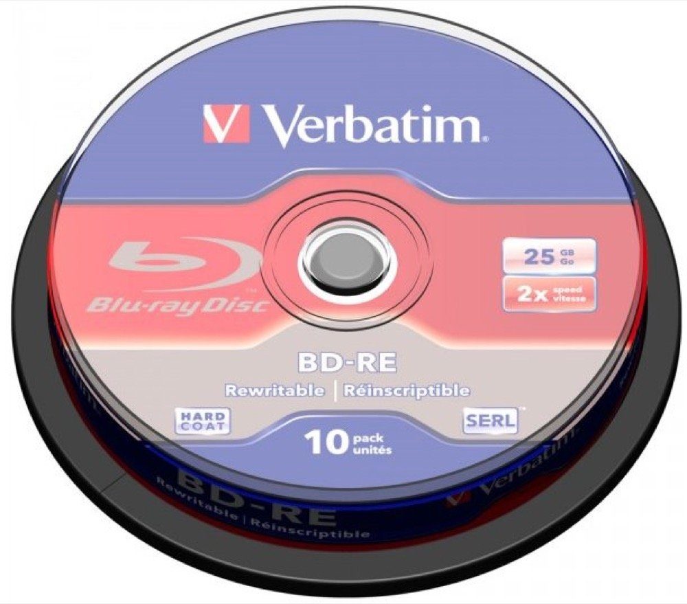 Verbatim Blu-ray-Rohling 10 Verbatim Rohlinge Blu-ray BD-RE 25GB 2x Spindel
