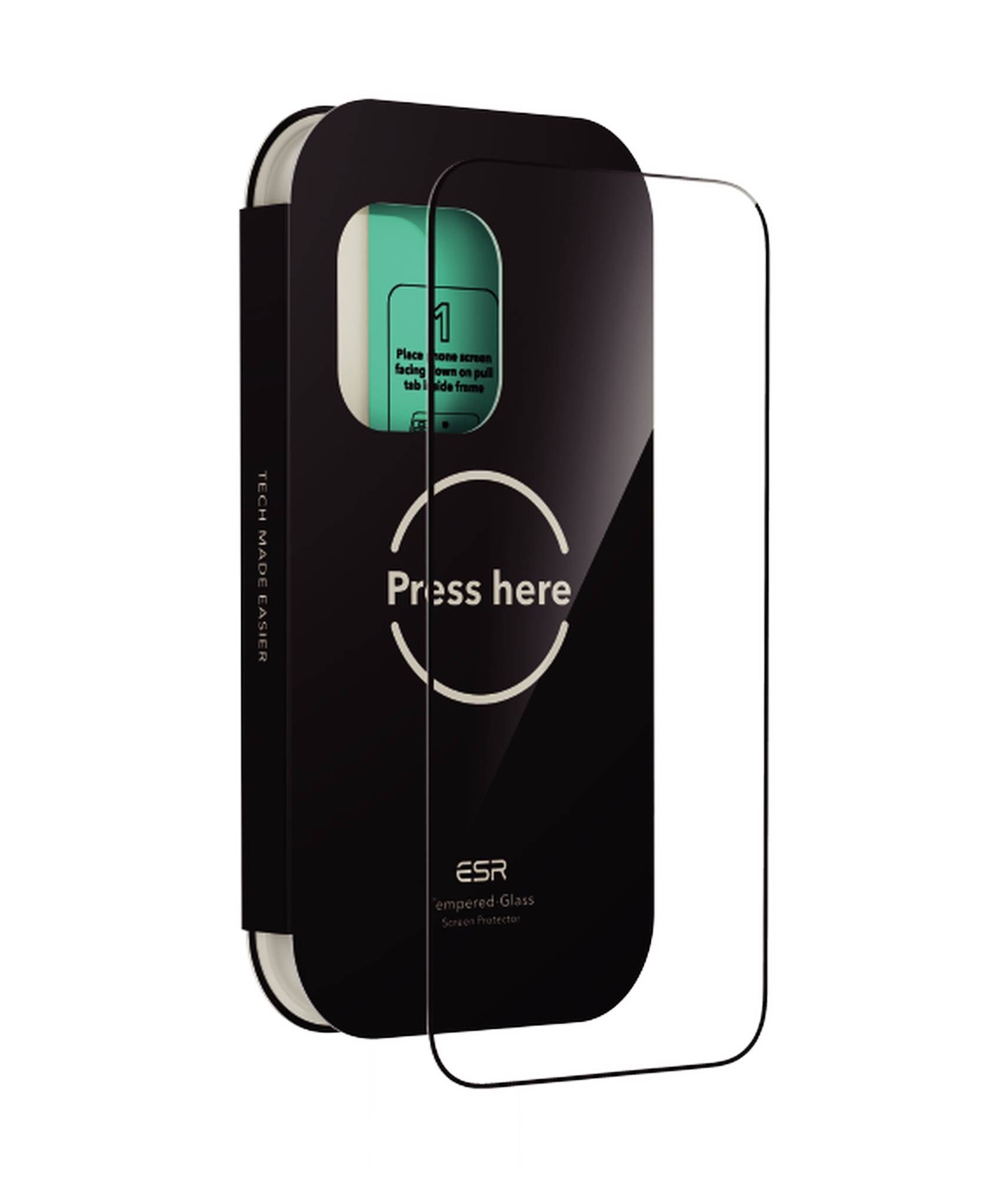 ESR Displayschutzglas Tempered-Glass Displayschutz für iPhone 17/16 Pro, UltraFit Aufbringhilfe, Kratzfestigkeit, gehärtetes Glass