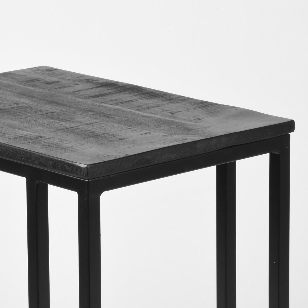 RINGO-Living Beistelltisch in Kanye 620x350x500mm, Holz Beistelltisch Möbel aus Schwarz