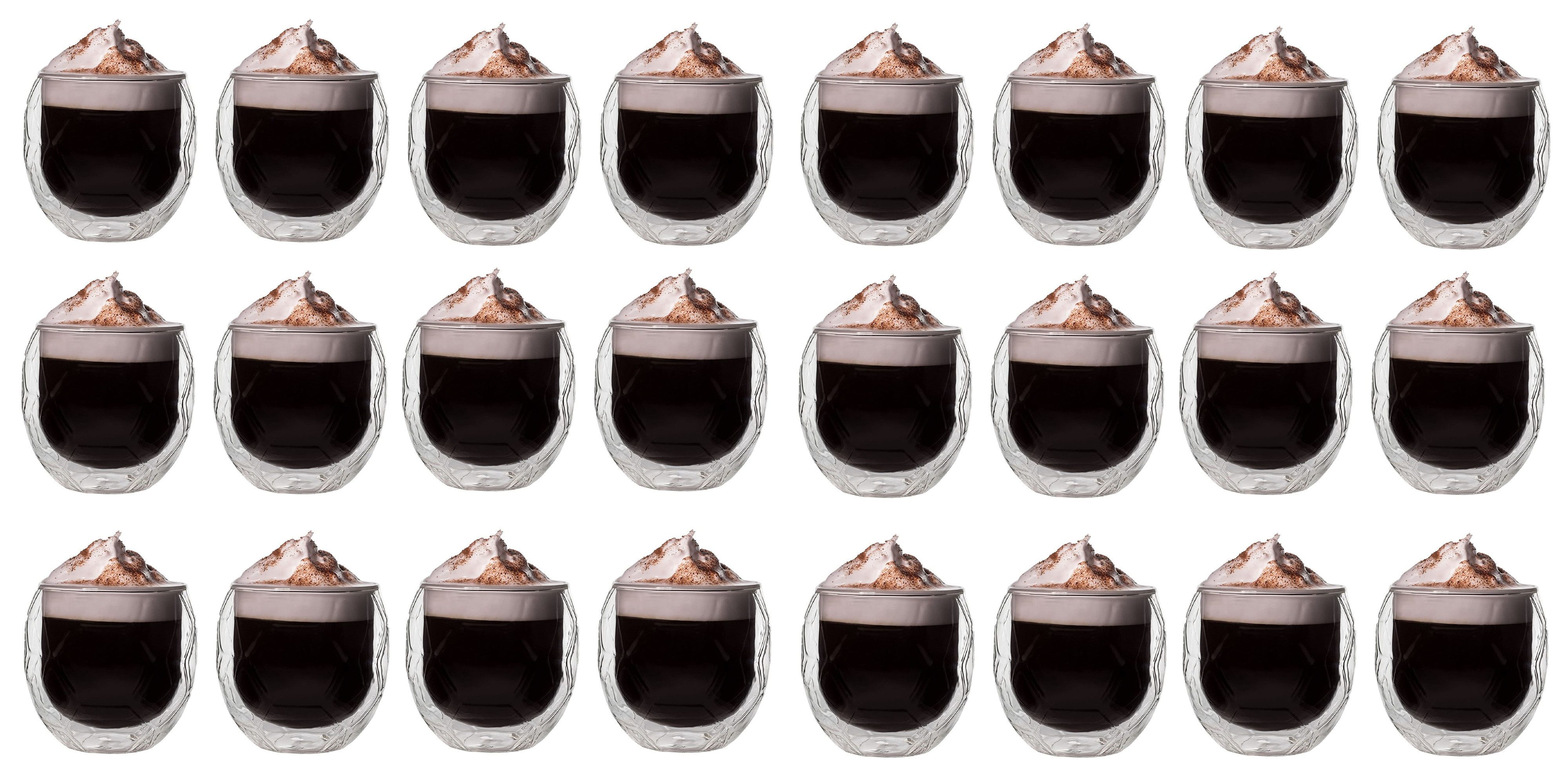 Markenwarenshop-Style Gläser-Set WM 24x Bierglas Trinkglas Fußball 350ml Thermoglas Doppelwandig, Glas