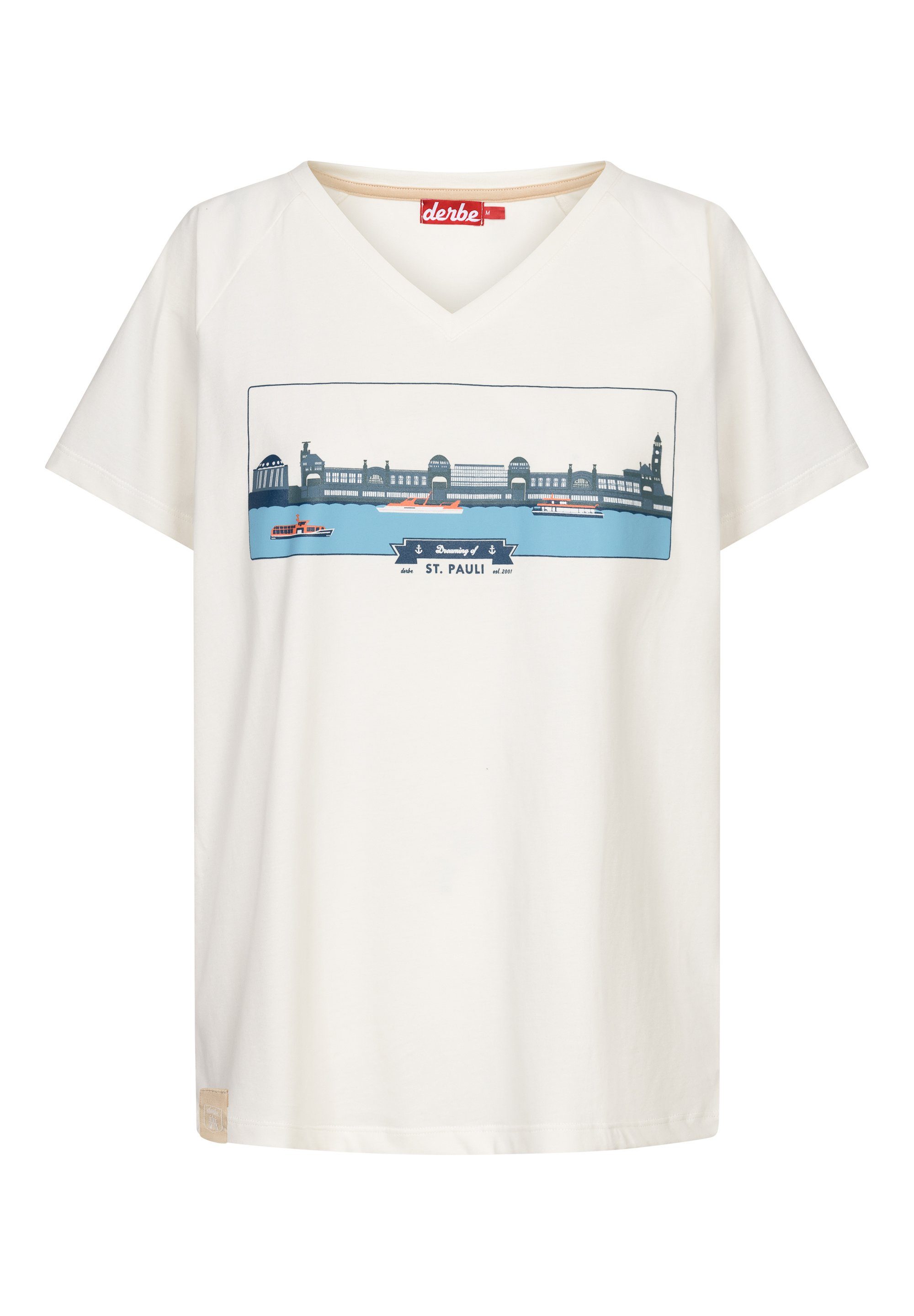 Landungsbrücken T-Shirt in Baumwolle Made Portugal, Derbe