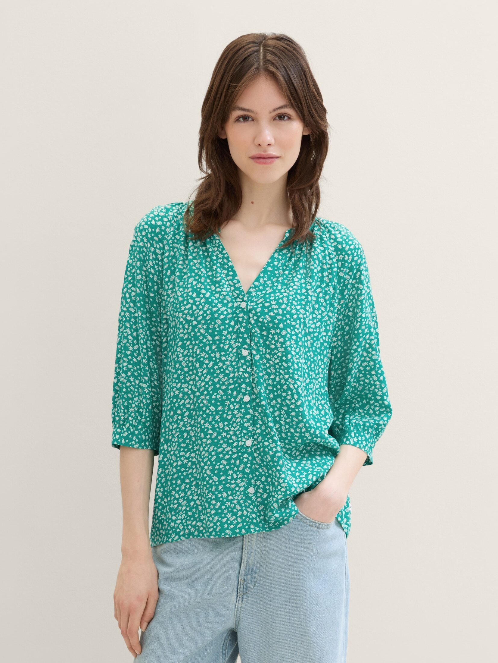 TOM TAILOR Denim Kurzarmbluse Bluse mit günstig online kaufen