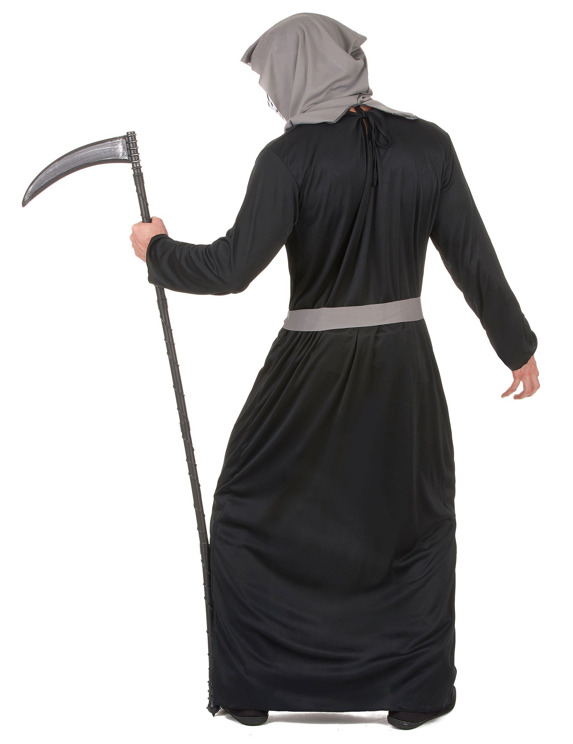 JADEO Kostüm Skelett-Sensenmann Halloweenkostüm schwarz-grau
