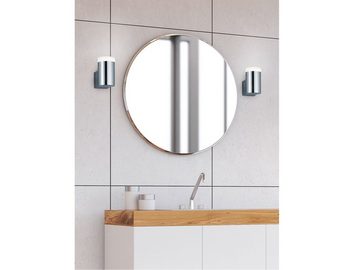 meineWunschleuchte Spiegelleuchte, LED fest integriert, Warmweiß, 2er Set kleine Badezimmerlampen Wand Gäste WC Bad-lampen, Höhe 8cm