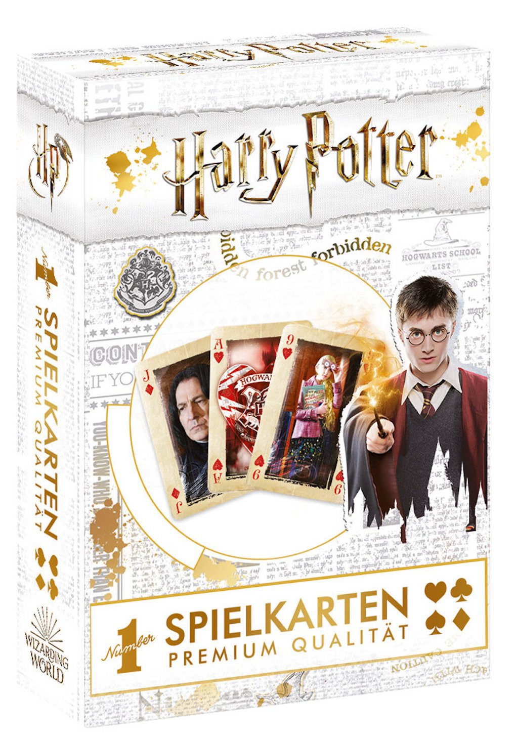 Winning Moves Spiel Number 1 Spielkarten Harry Potter gold, Kartenspiel, inkl. 2 Joker