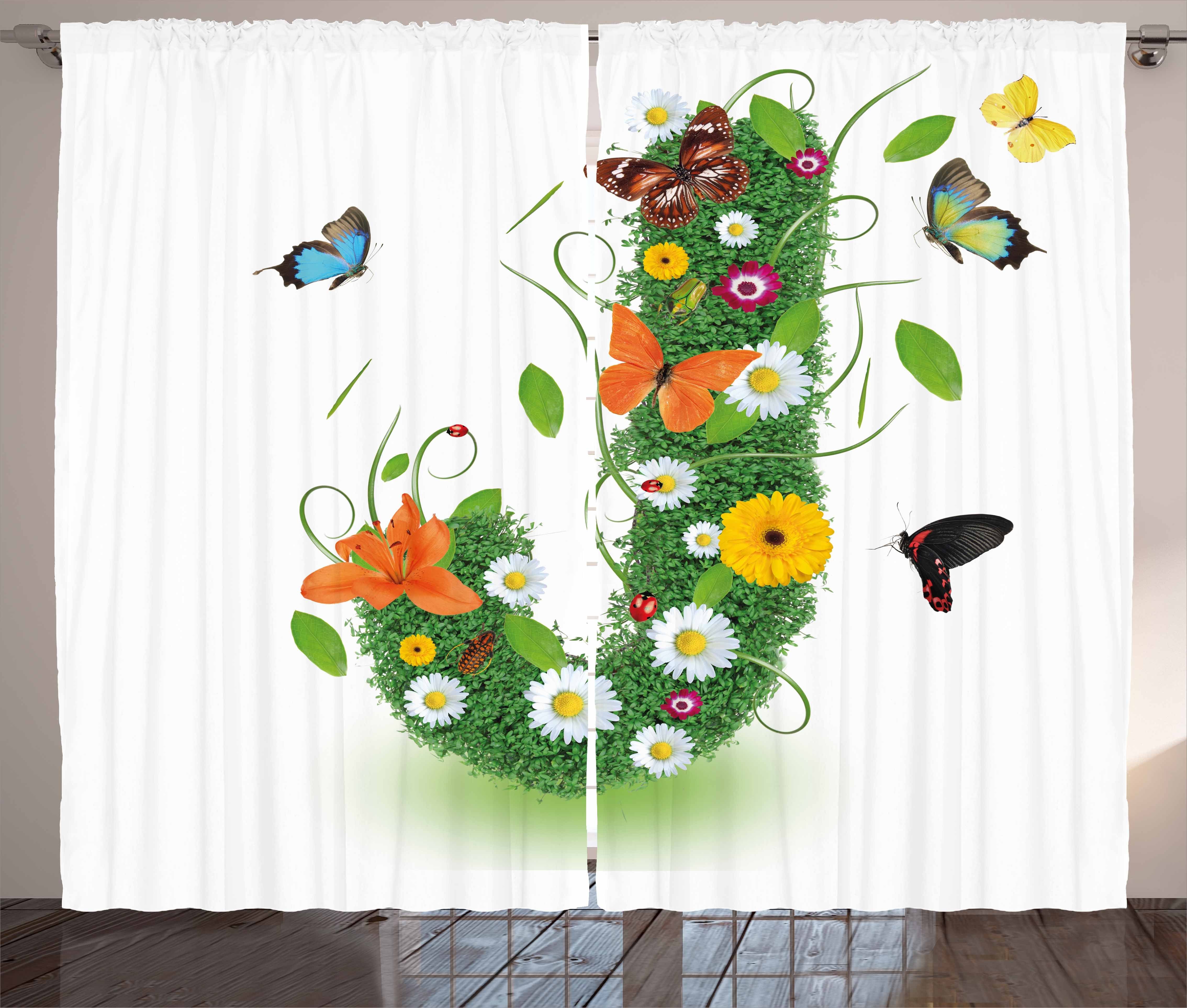 Haken, Vorhang Flourish und Buchstabe J Schlafzimmer Schlaufen Kräuselband Schmetterling mit Gardine Abakuhaus,