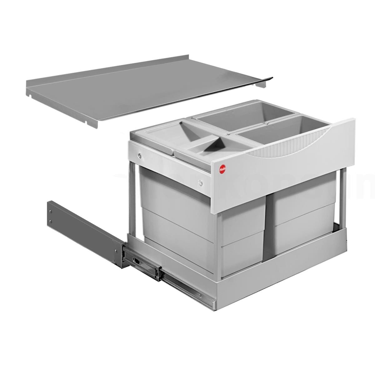 Hailo Einbaumülleimer Hailo Abfallsammler 3644832 Raumspar-Tandem-S-plus 2x 8,5 + 12 L Bio