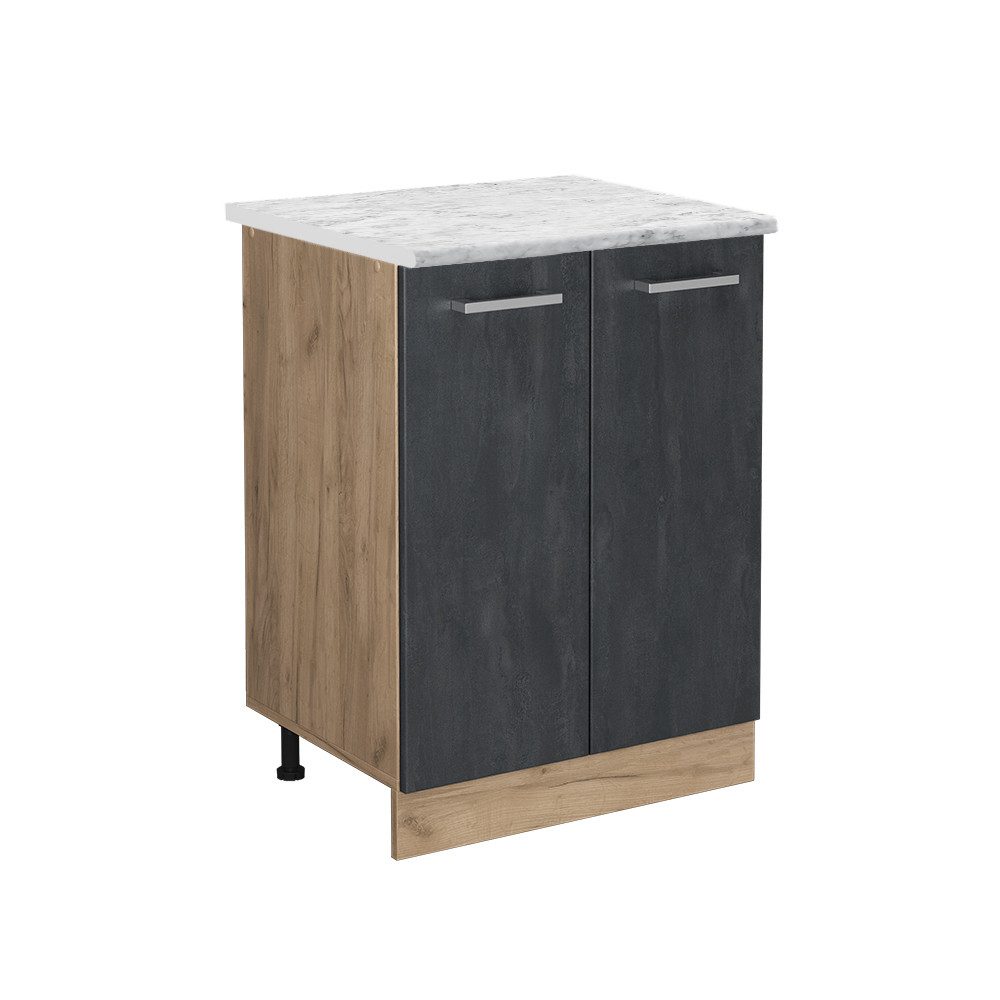 Vicco Unterschrank R-Line, Schwarz Beton/Goldkraft Eiche, günstig online kaufen