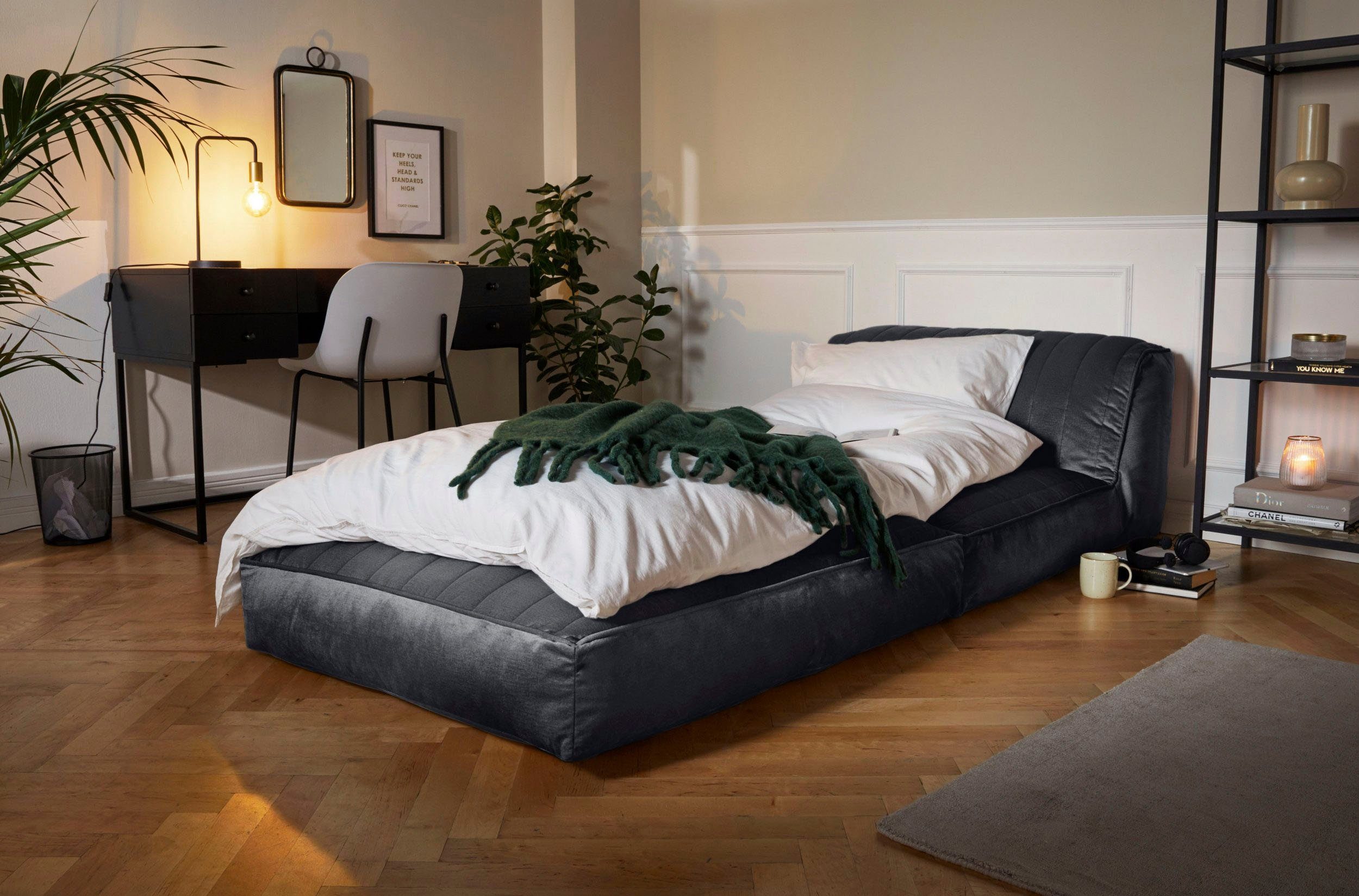 als Daybed Schlaffunktion, Relaxsessel anthrazit Loungesessel perfekt | Polly, Leonique anthrazit Gästebett, mit