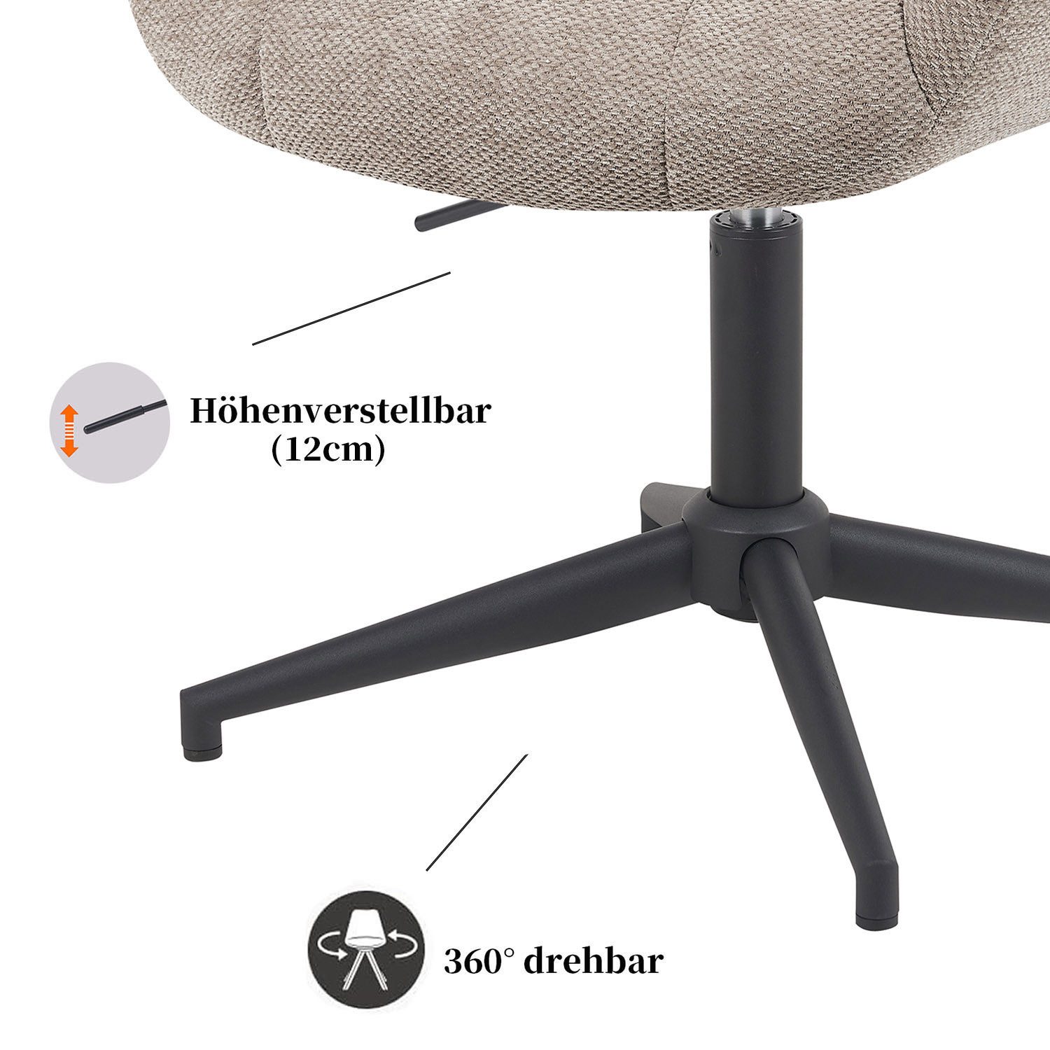 DUBI Möbel Polsterstuhl Mika-Luka, 2er-Set