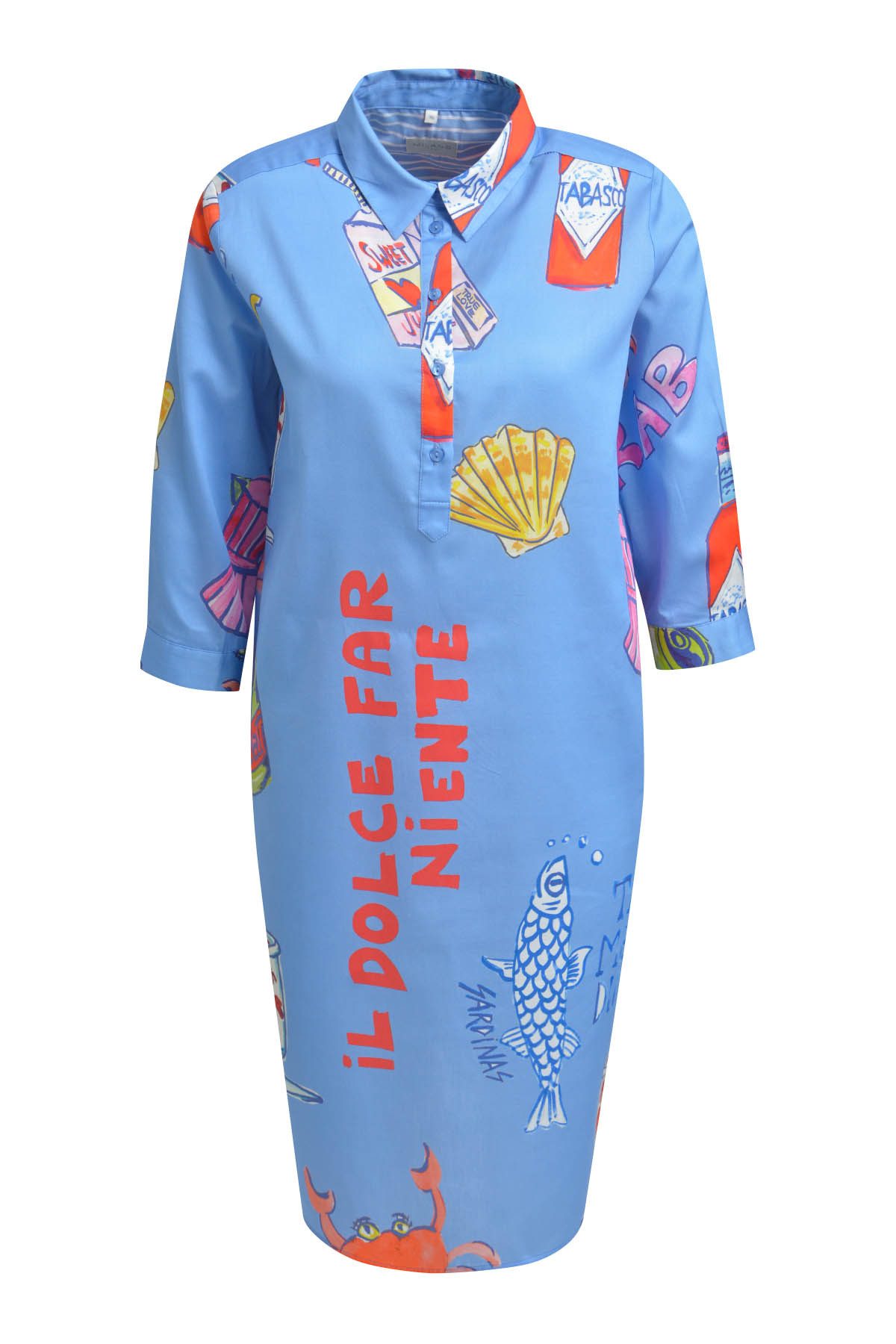 Milano Italy Maxikleid SHIRTDRESS 3/4 SLEEVE
