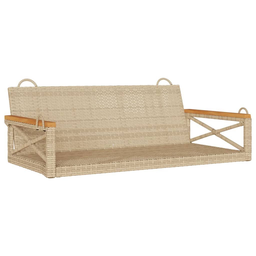 vidaXL Gartenbank Hängebank Beige 109x62x40 cm Poly Rattan (1-St)
