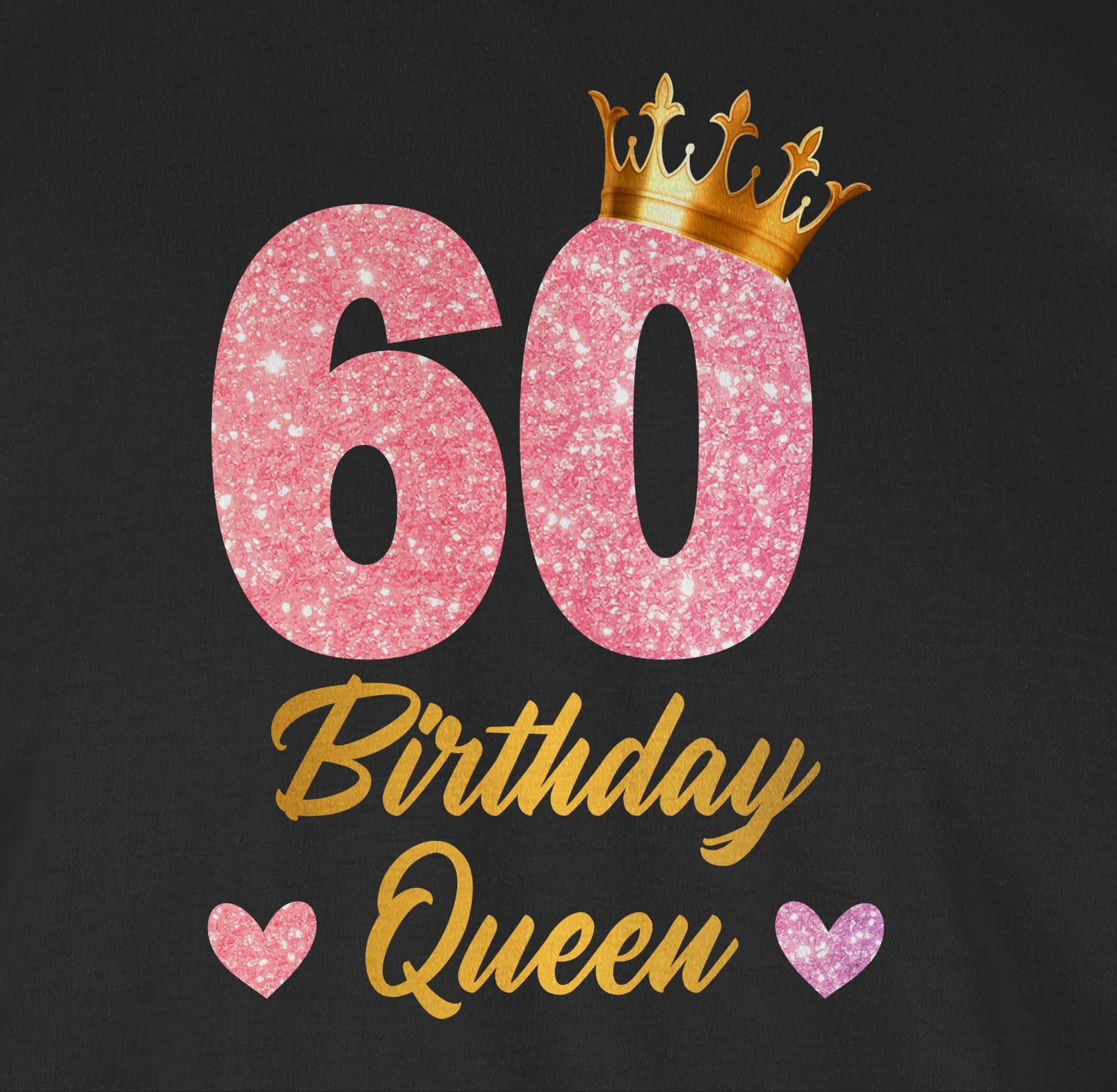 60 Geburtstag Geburtstagsgeschenk Queen Birthday T-Shirt 60. 01 60 Geburtstags Schwarz Königin Shirtracer