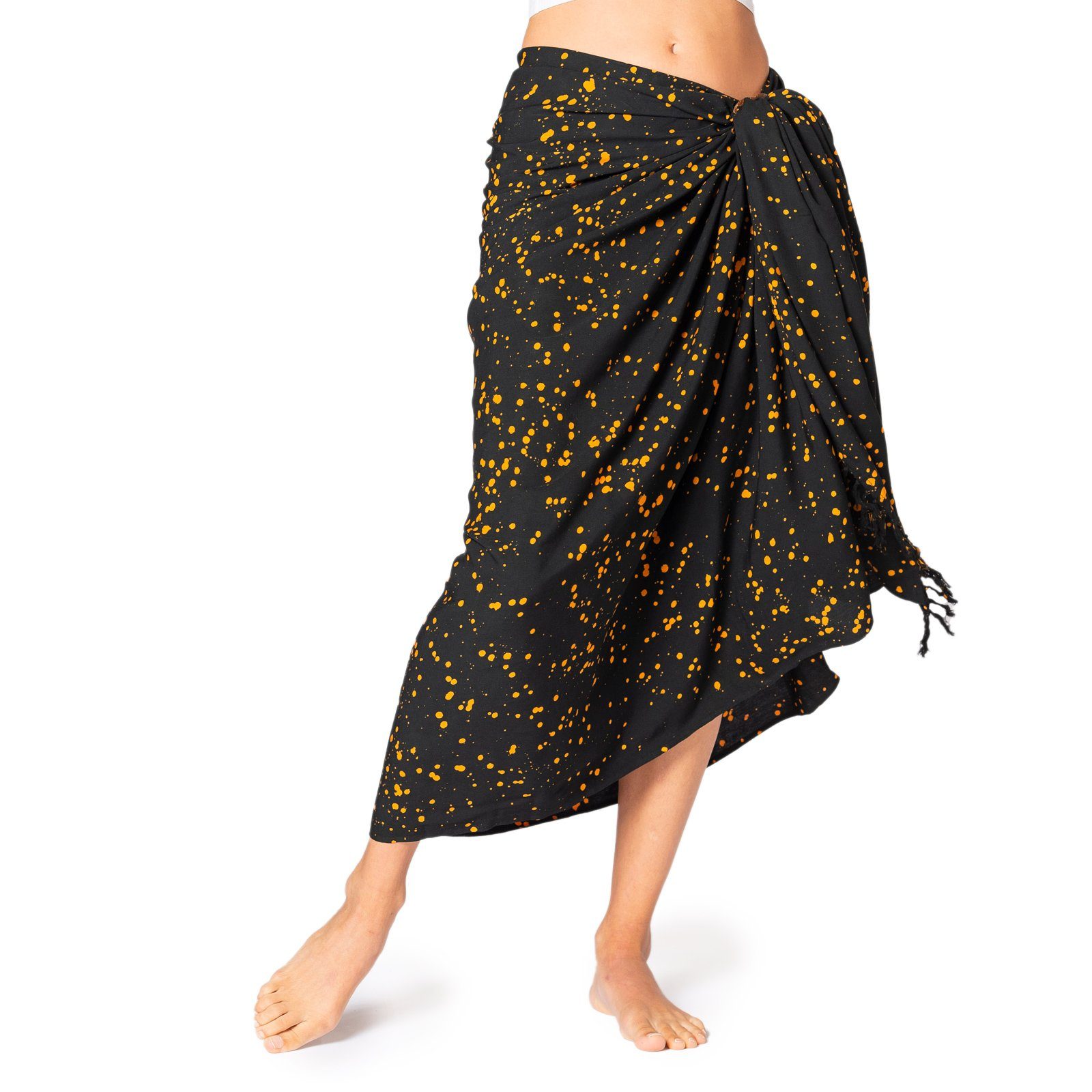 PANASIAM Pareo Sarong Starlit Wachsbatik aus hochwertiger Viskose Strandtuch, Strandkleid Bikini Cover-up Tuch für den Strand Schultertuch Halstuch