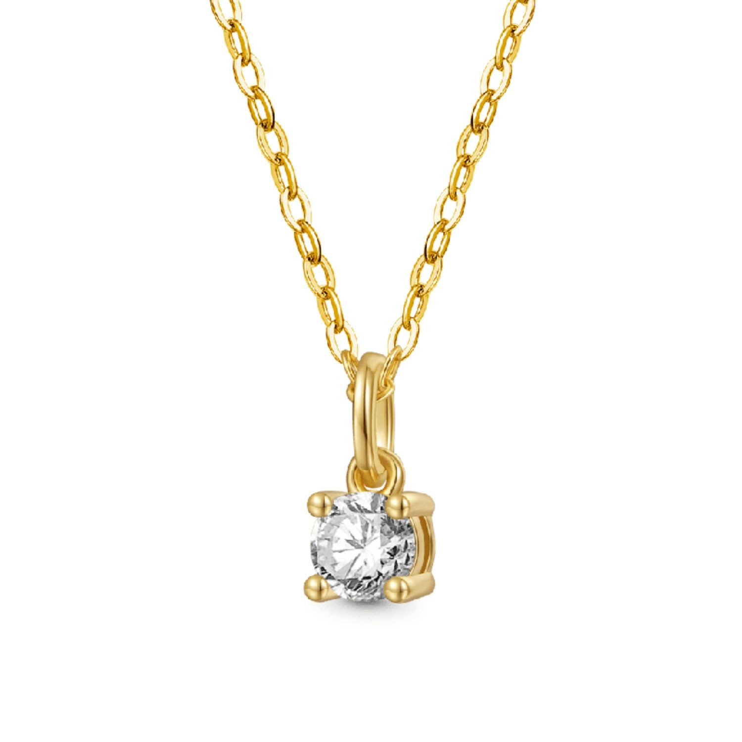 Gnoce Kette mit Anhänger Gnoce Halskette HDN005 Silber vergoldet