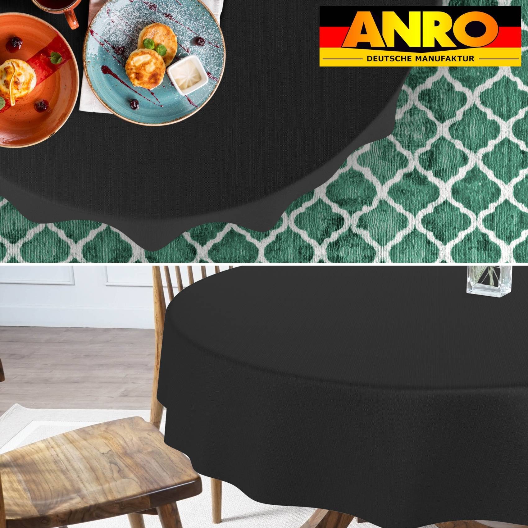 ANRO Tischdecke Hochwertig Tischwäsche mit Beschichtung (Einzelstück 1-tlg), Premium TEFLON und 2-Fache Acryl Beschichtung