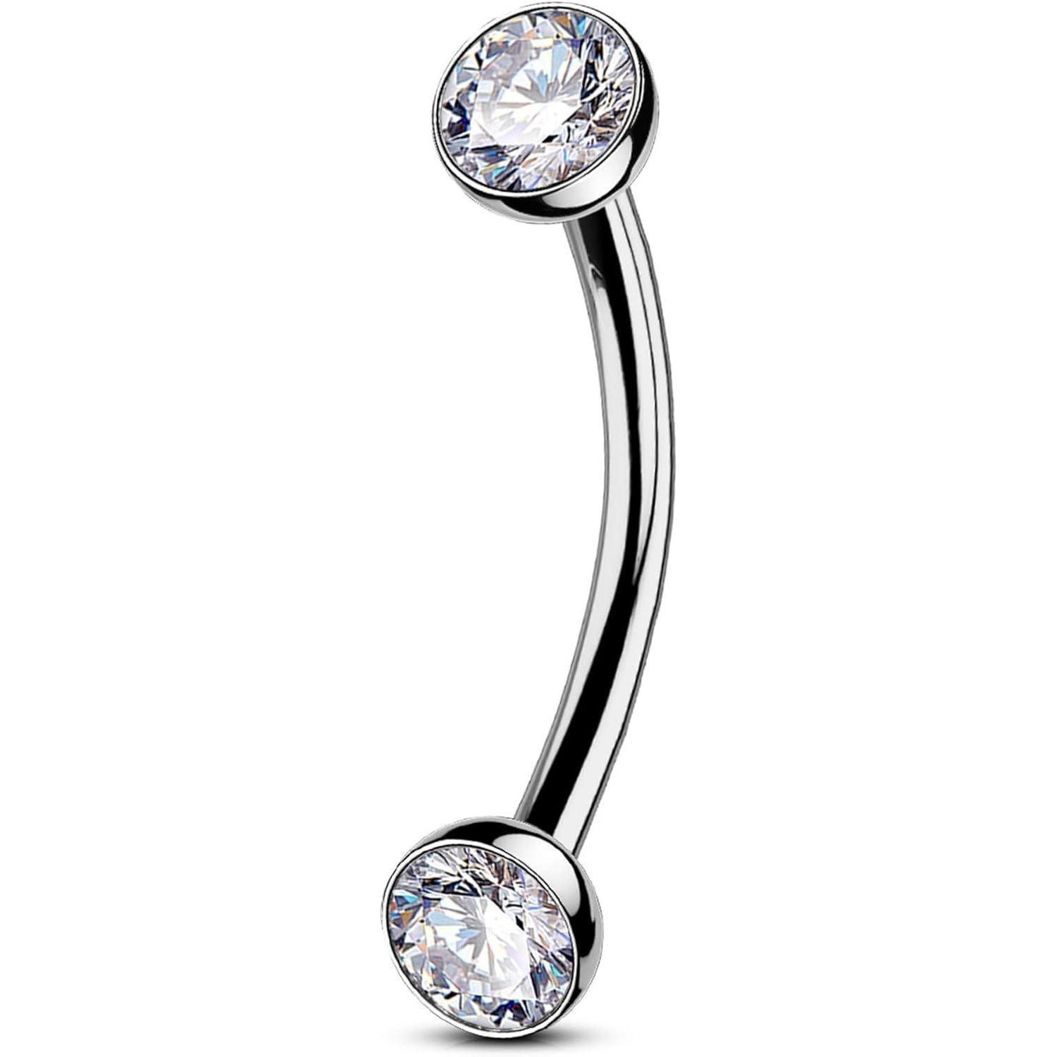 LuxusKollektion Bauchnabelpiercing 14G Titan Bauchnabelpiercing Curved Barbell 10/12/14/16mm Clear Belly