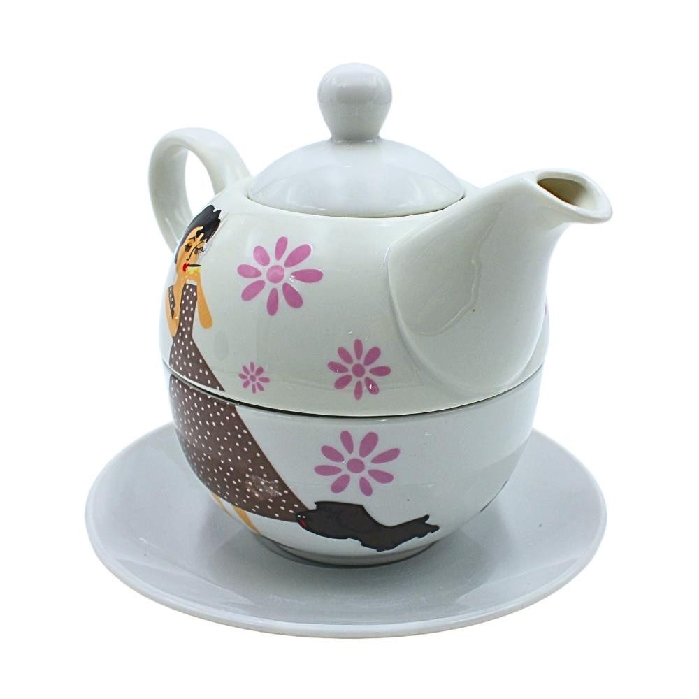 Dekohelden24 Teekanne Teekannen in verschiedenen Varianten, (Tea-for-One-Set), Dekorativ & funktional in einem
