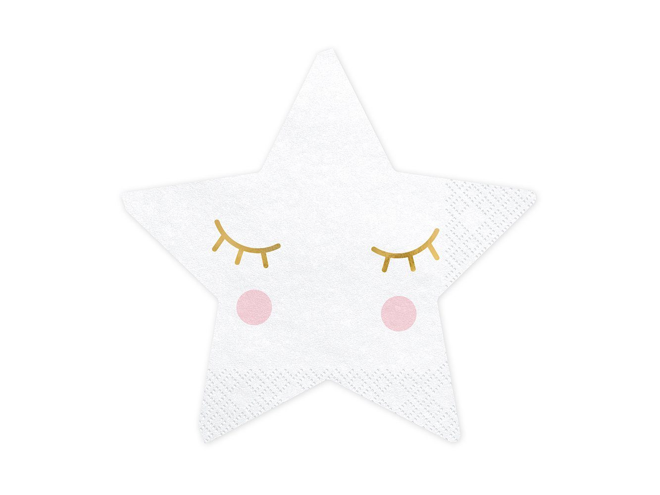 partydeco Papierserviette, Servietten Stern 16x16cm 20 Stück weiß